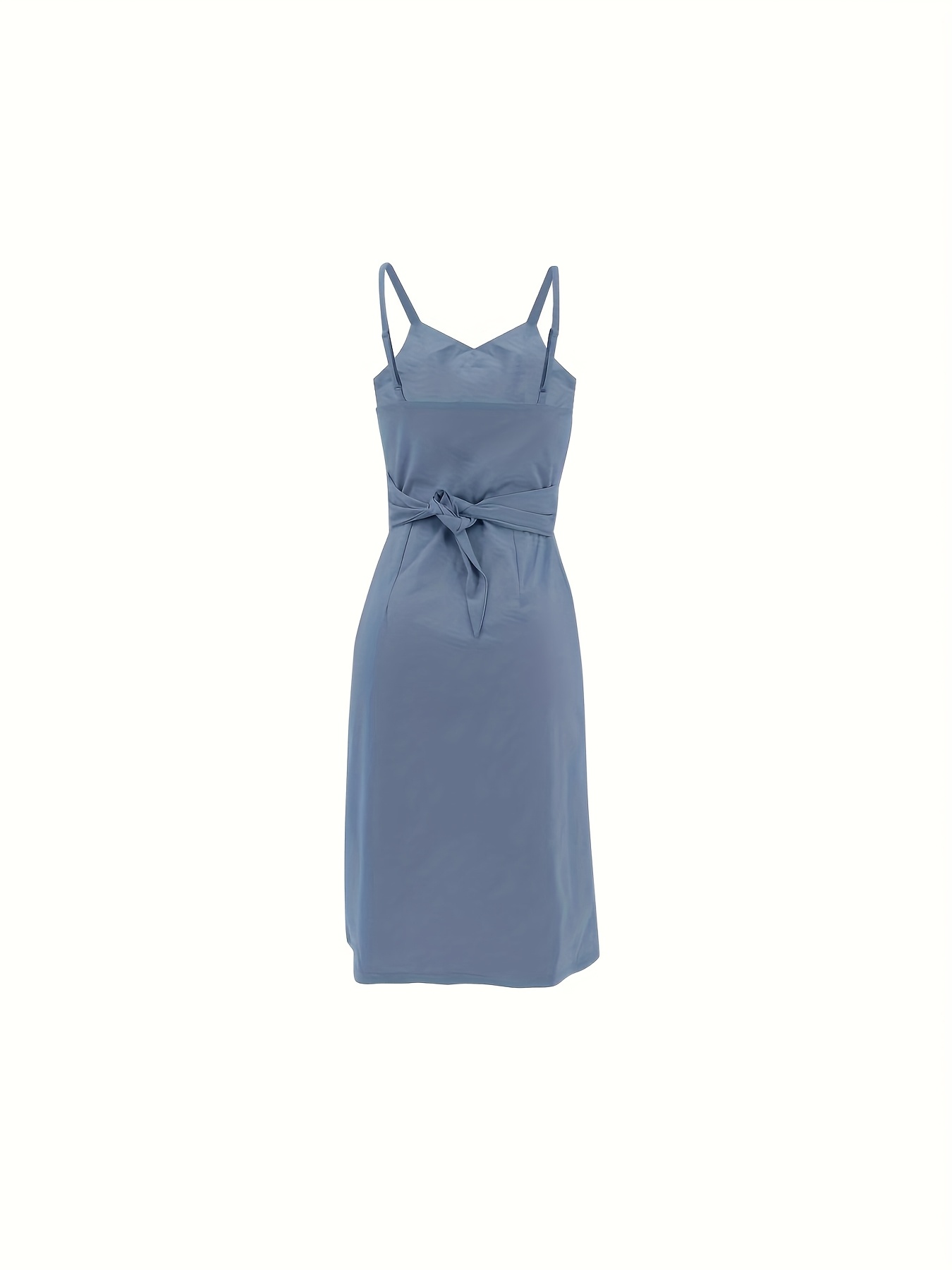 Elegant Beige Slip Dress with Lace-Up Detail Sleeveless Knee-Length Dress  for Women Spring/Summer Casual or Formal Occasions, Cute Dres