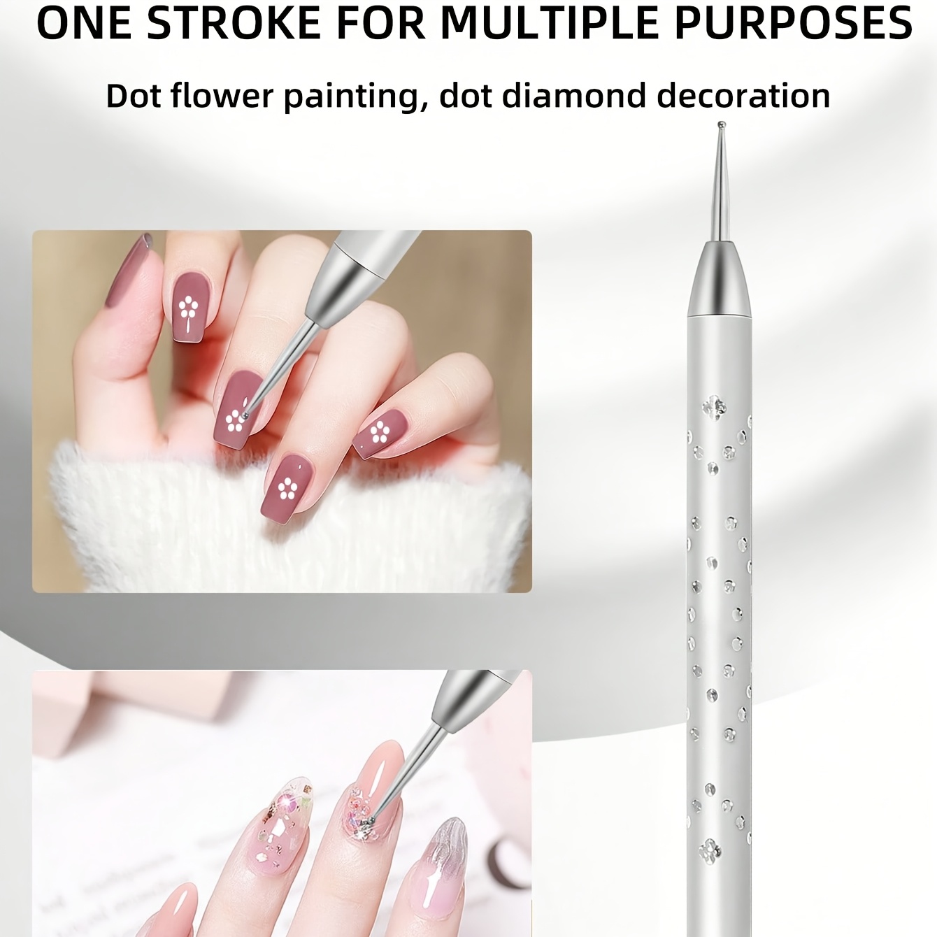 Dual Head Nail Art Drill Pen with Bead & Matrix Tips