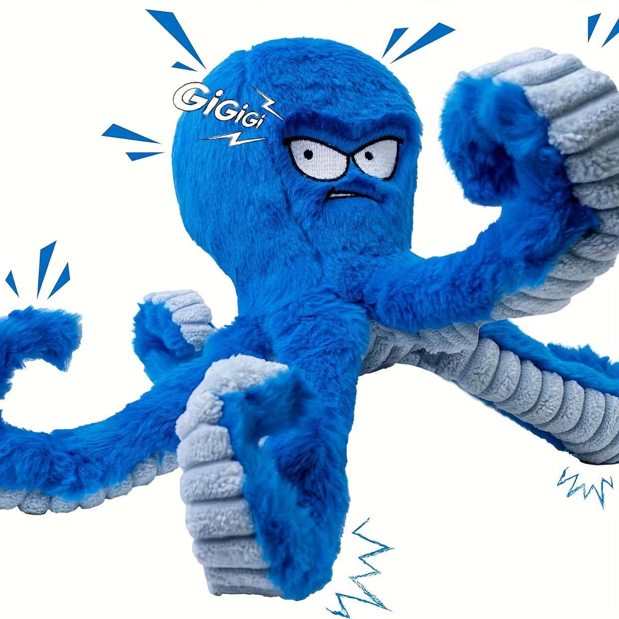 large stuffed chew resistant octopus dog toy suitable for small breeds interactive squeaky tug of   chew bone crinkle plastic polymer   for puppies durable teething solo playtime