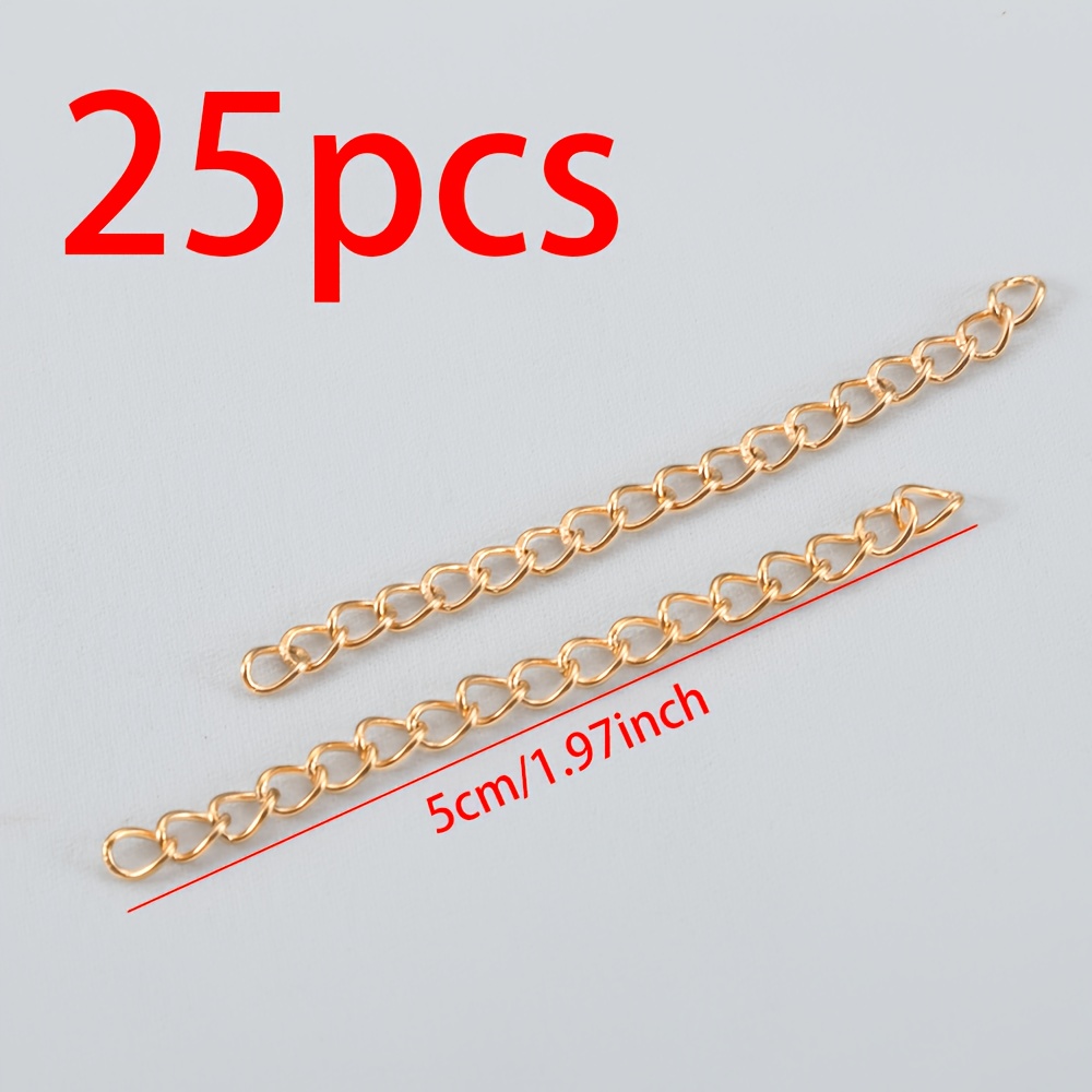 25pcs 5cm Used Stainless Steel Extension Chain Tail Chain For Necklace Bracelet Jewelry Making Findings