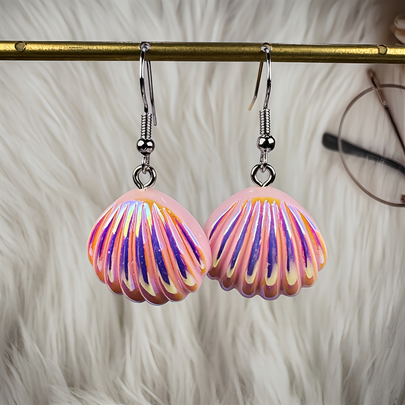 Colorful Resin Cream Pendant Earrings, Fresh, Beautiful And Fashionable, Suitable For Wearing