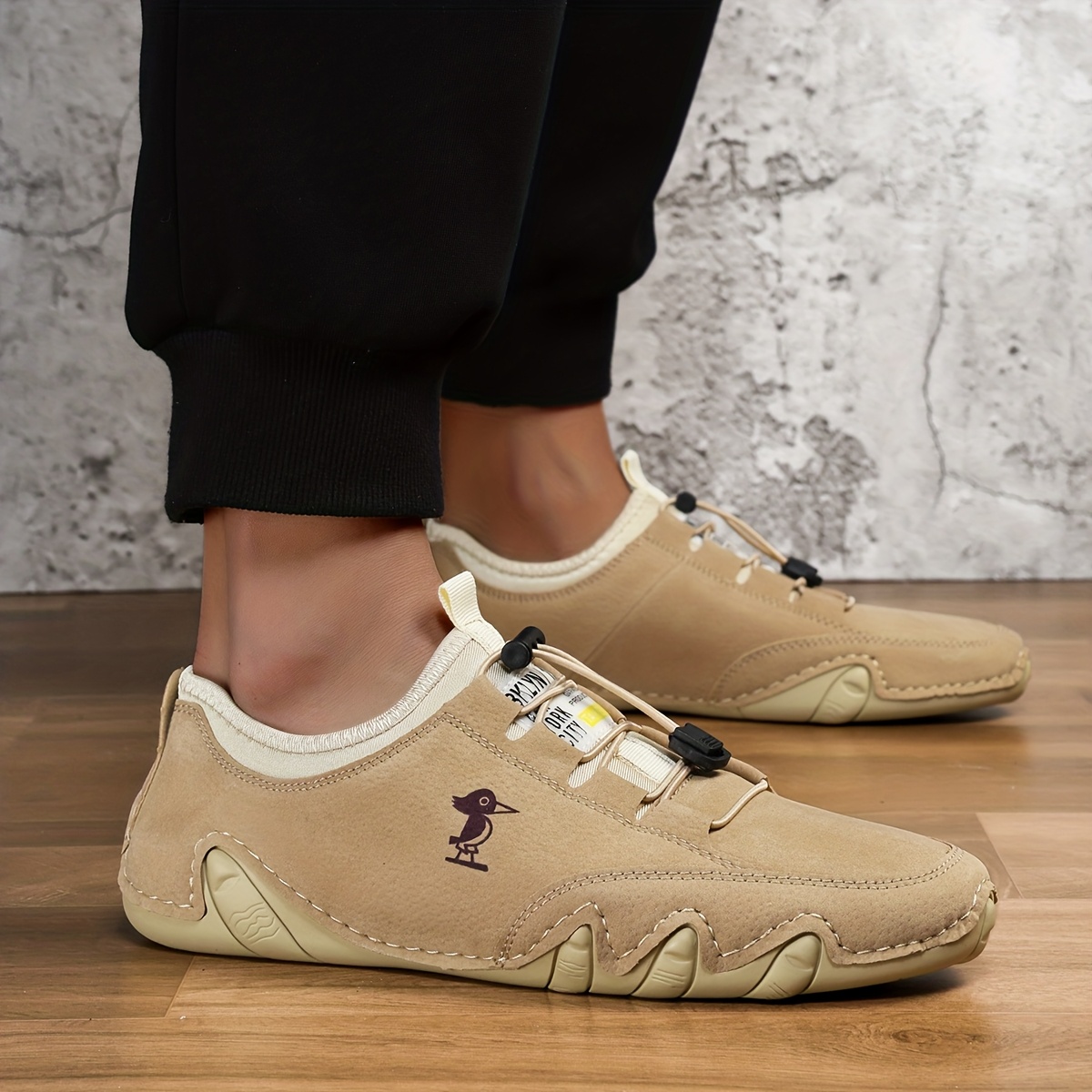 Men's All-Season Outdoor Hiking Sneakers with Non-Slip Rubber Sole, Breathable Upper & Elastic Closure - All-Terrain Traction for Walking, Trekking, Casual Wear - Round Toe Comfortable All-Weather Shoes