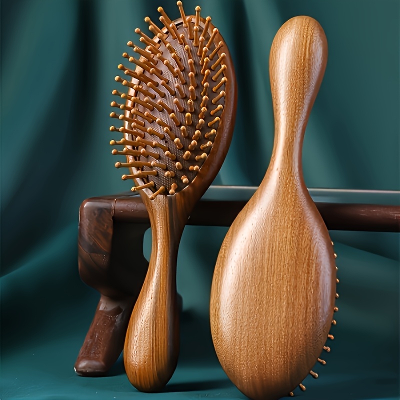 

Brosse à Cheveux en Bois de Doré Style Pagaie - Peigne de Massage du Cuir à avec Poils en Bois, Convient pour Cheveux - Peigne de Coiffure Anti-Statique - Nœuds à 150°