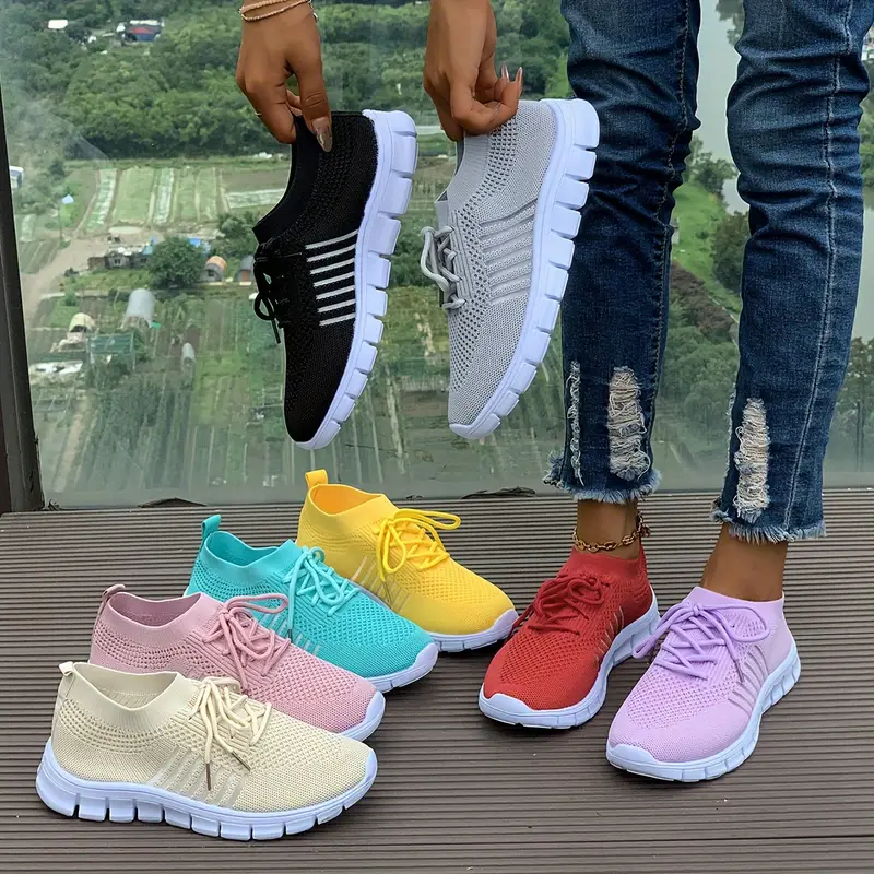 Scarpe Donna Estive Traspiranti Slip-On - Sneakers In Schiuma Con Supporto Arcuato - Foto 5