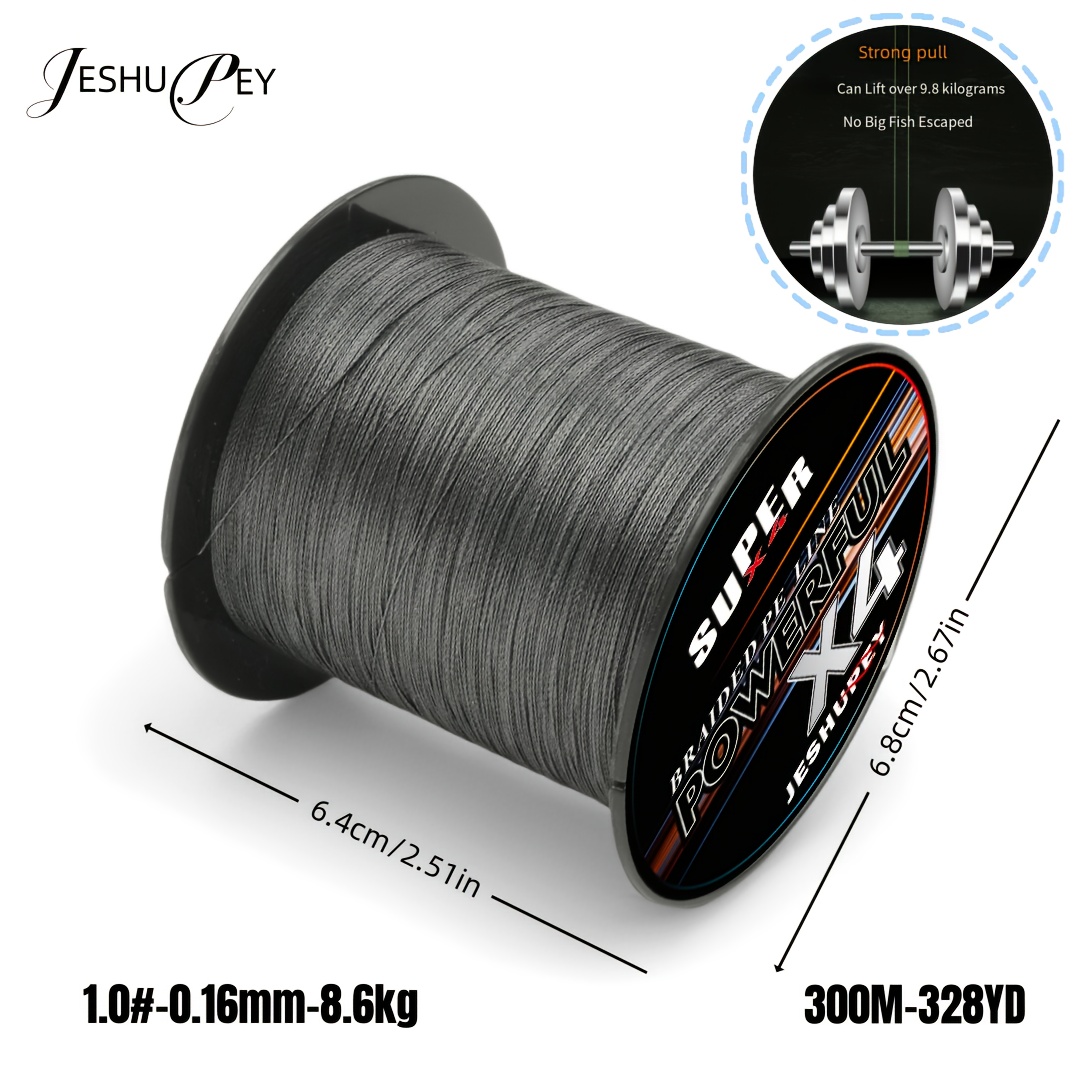 TEMU 300m 4-strand Pe Braided Fishing Line - Super Strong, Smooth Casting, , Suitable For Saltwater And Freshwater Fishing