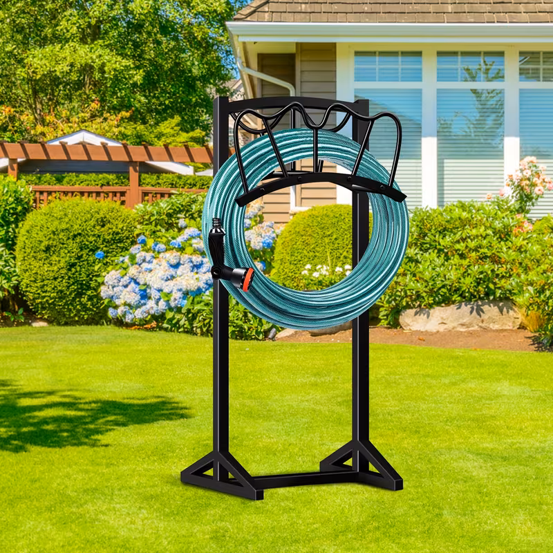 heavy duty metal garden hose holder freestanding outdoor