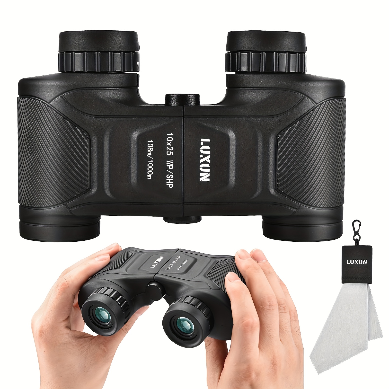 Image of Luxun 10x25 Binoculars (for Adults), Portable Compact Hd Binoculars, High , Wide Angle High Magnification Adult Hd Binoculars, Ideal For Bird Watching, Sports, Travel, Hunting And Concerts