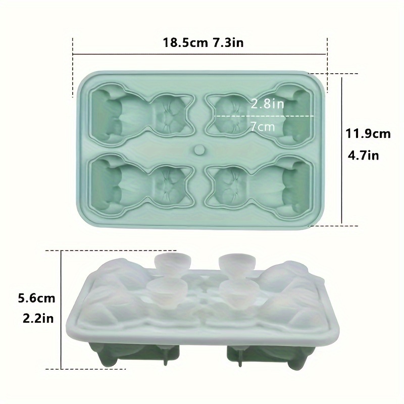 1pc silicone   tray with cat shapes flexible for whiskey chocolates candy pudding novelty kitchen gadget for parties and creative freezing details 3