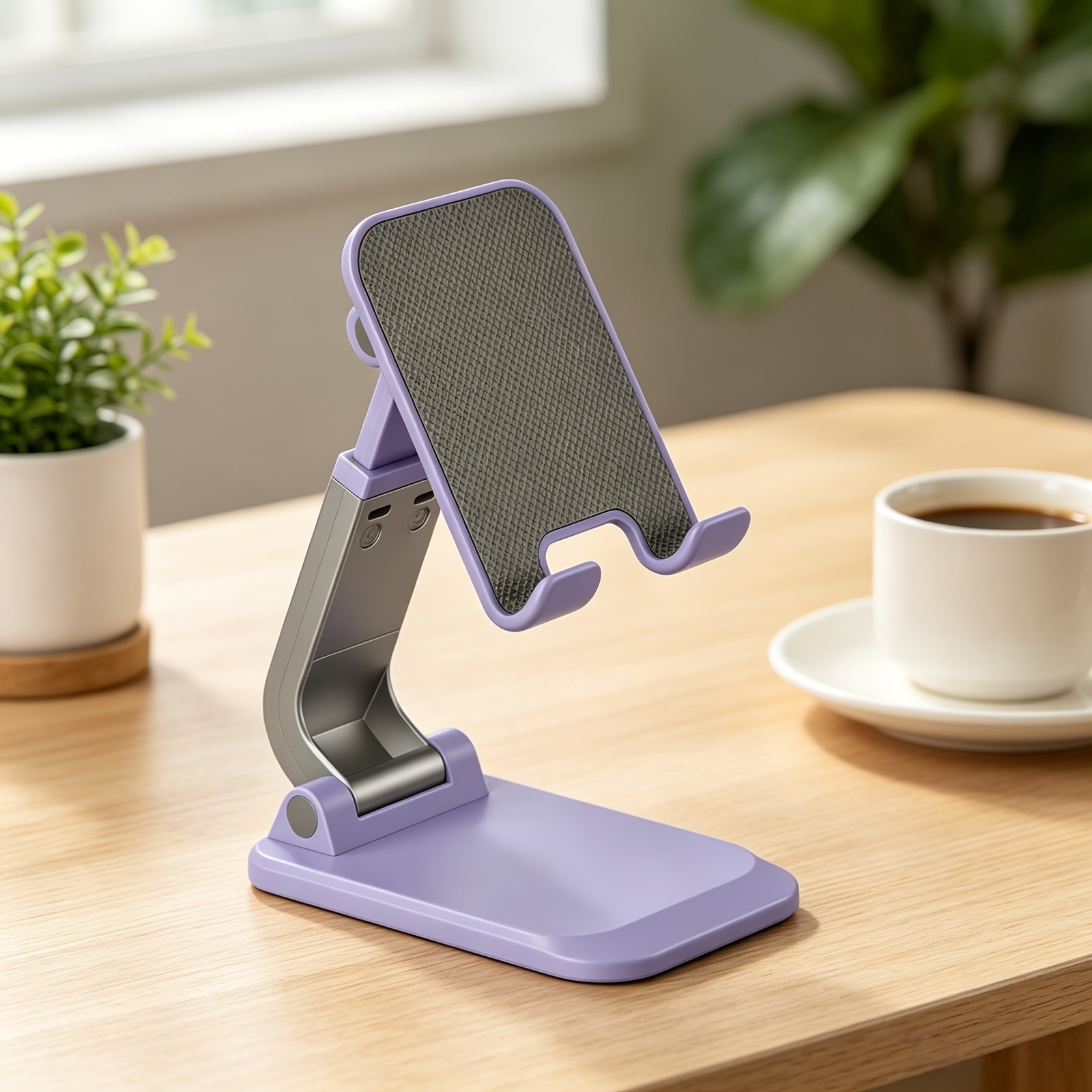 TEMU Upgraded Foldable Phone Stand For Desk, Height & Angle Adjustable Cell Phone Holder, Portable Tablet Stand Compatible With 4-13 Inch Smartphones