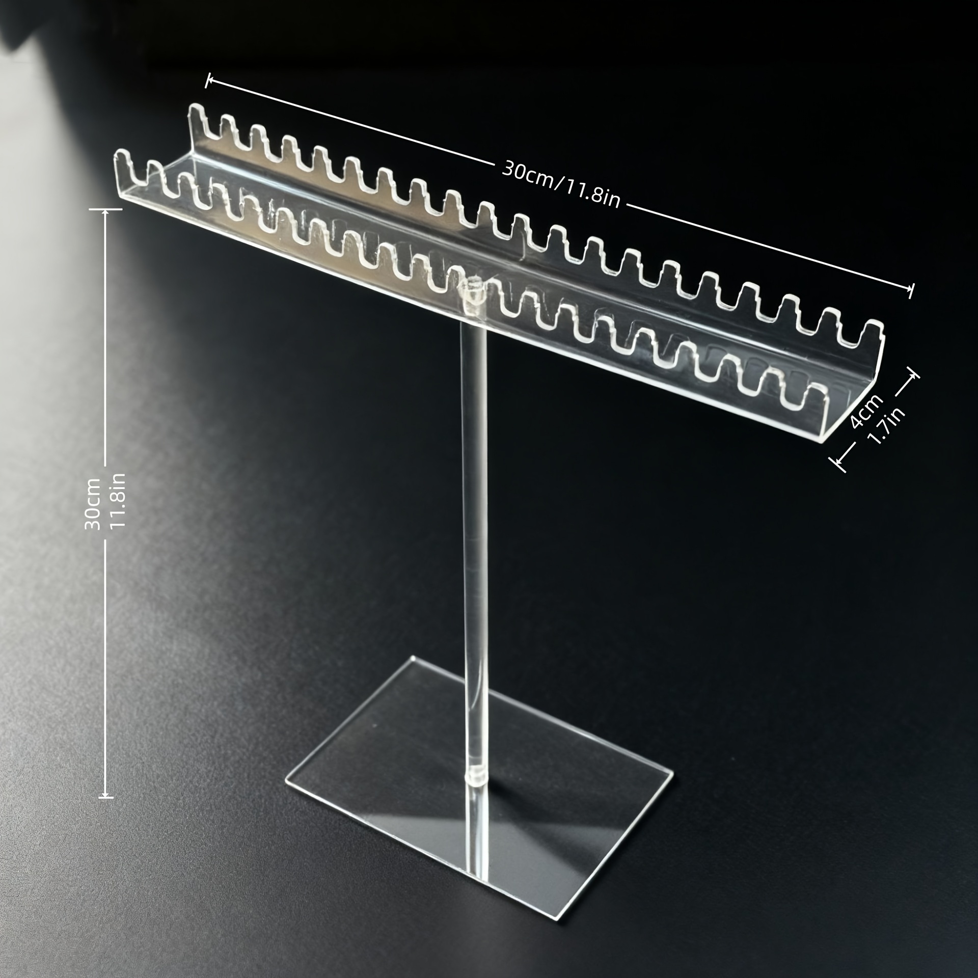 Image of Acrylic Necklace Storage Box/ Transparent Necklace Stand/ Jewelry Storage Box/ Display Stand With Double-sided Hooks/ Can Store Necklaces, Bracelets And Rings/ Suitable As A Valentine's Day Gift