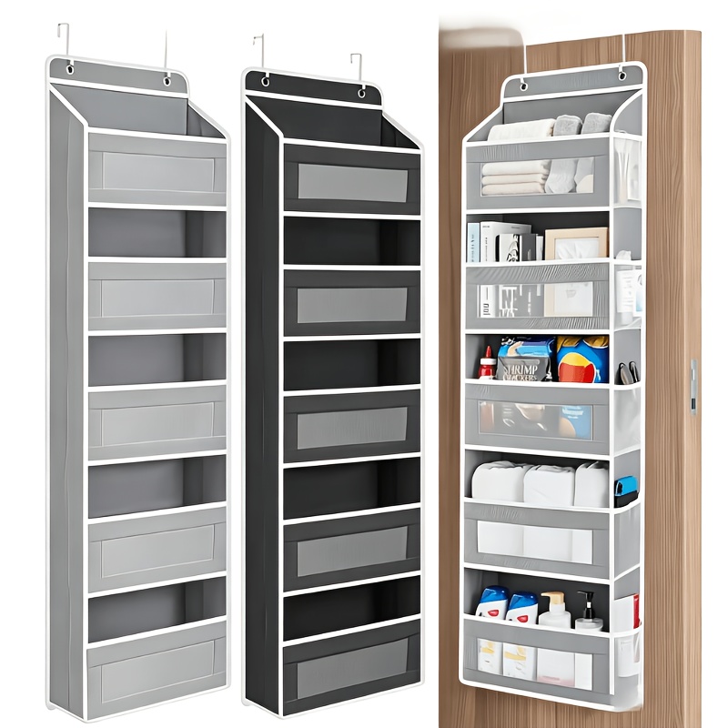 5 layer behind door storage rack 19 96kg load bearing durable hanging storage rack no drill anti tilt design multifunctional plastic storage box suitable for bedroom bathroom room wardrobe kitchen easy to clean material