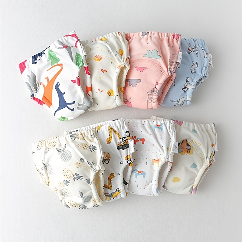 1pc korean   cloth diapers 4 layer waterproof newborn reusable diaper cover knit fabric breathable soft training pants for infants details 9