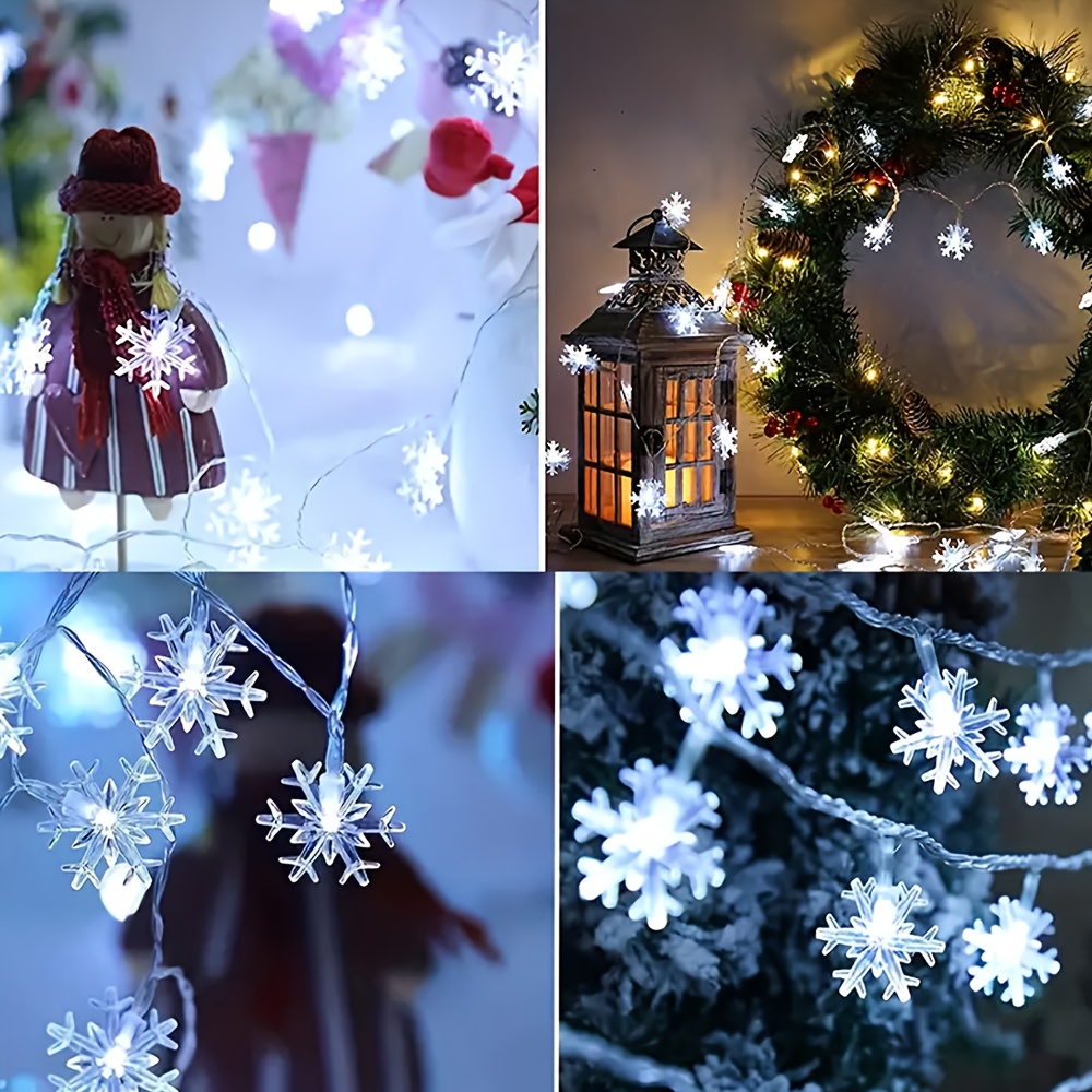 Guirlande Lumineuse Noël Flocons De Neige - 10 Mètres, 100 LEDs Blanc - Décoration Fête