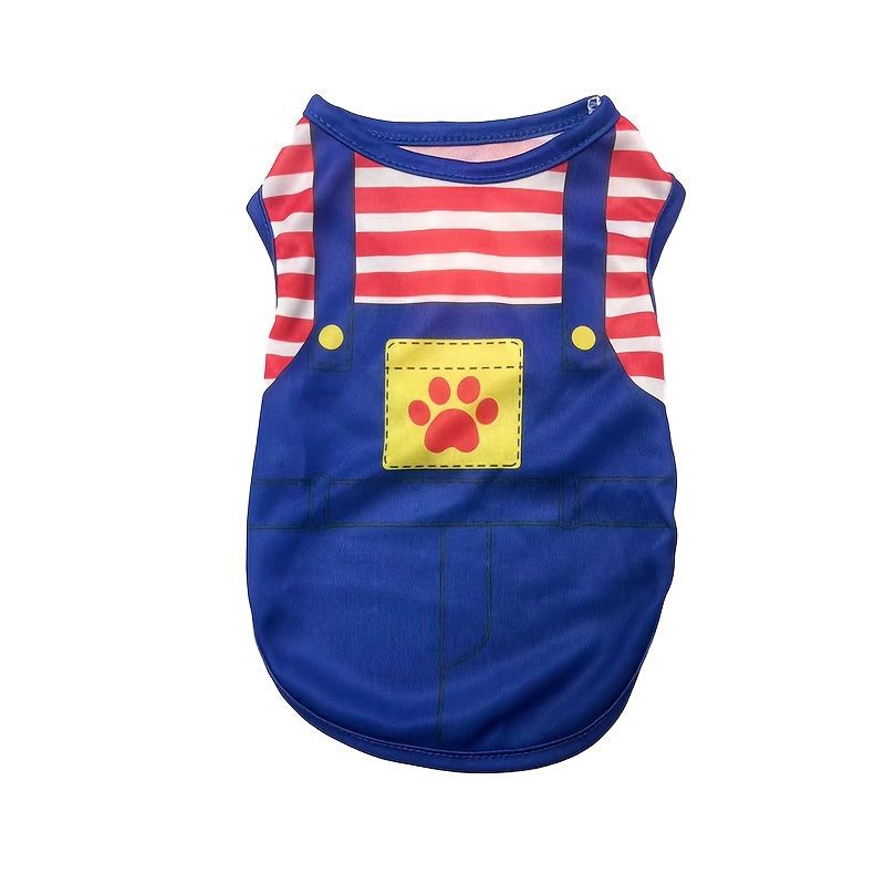 1pc pet cat and dog cartoon stripe print comfortable cool breathable harness vest Product details 2