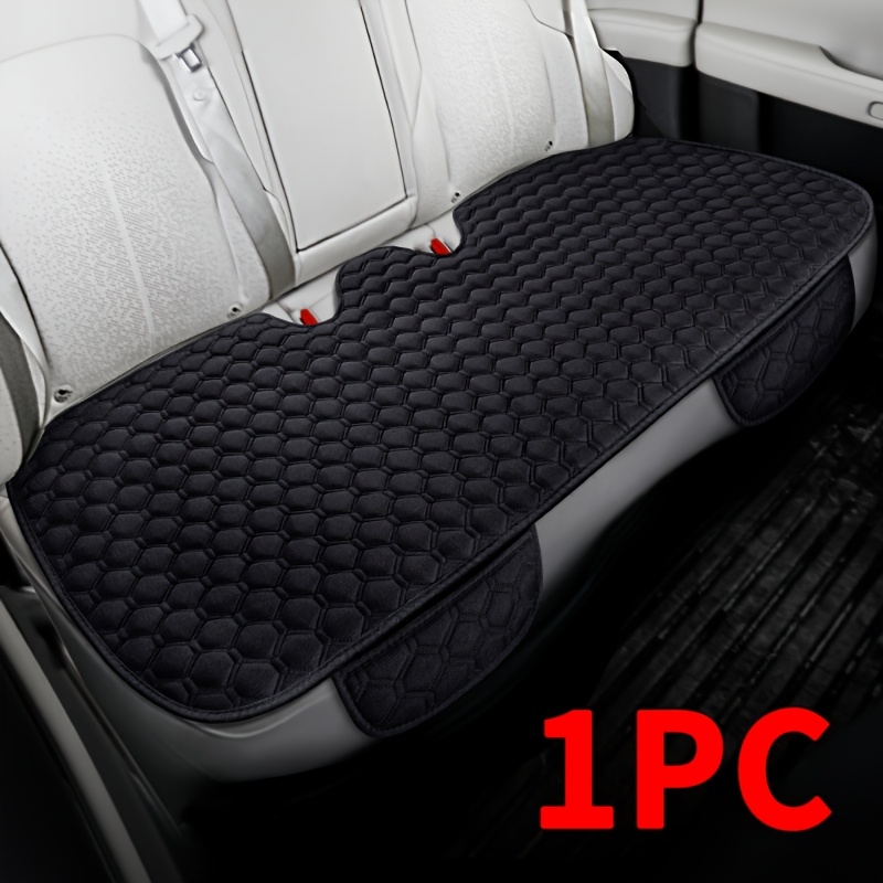 TEMU 1pc Car Rear Seat Cushion Base With Linen Texture & Foam Padding - Breathable Anti-slip Suitable For Vehicles, Hand Wash/dry, Non-slip Backseat