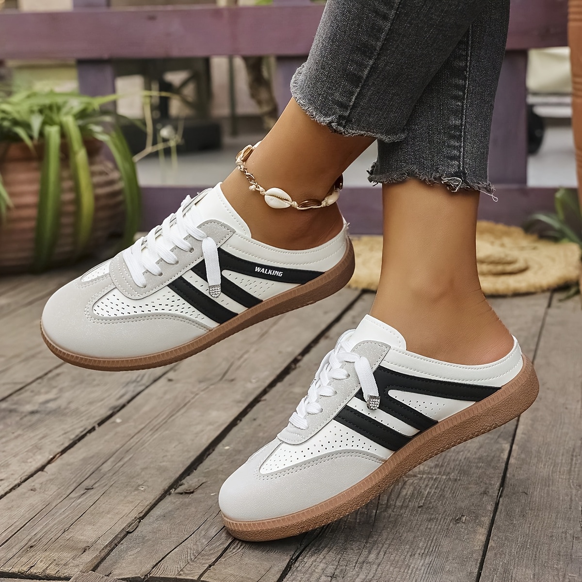 Image of German-style Training Shoes, Fashionable Spring/summer Women's Lightweight, Comfortable, Breathable Slip-on Shoes With A High-end Feel, Women Shoes, Sneakers