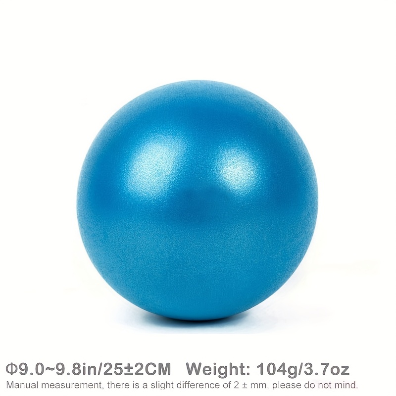 TEMU 3-color Pilates Balls - Blue, Purple, Pink - Durable Pc Exercise Balls For Yoga, Fitness & Stability Training - 9-9.8 Inch, 3.7oz, Manual