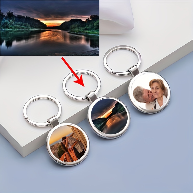 

1/5/10 Pcs Custom Photo Keychains For Women, Custom Picture Metal Keyring, Creative Gift For Family, Friends, Pets, School Emblem, Company Logo, Multiple Quantity Options