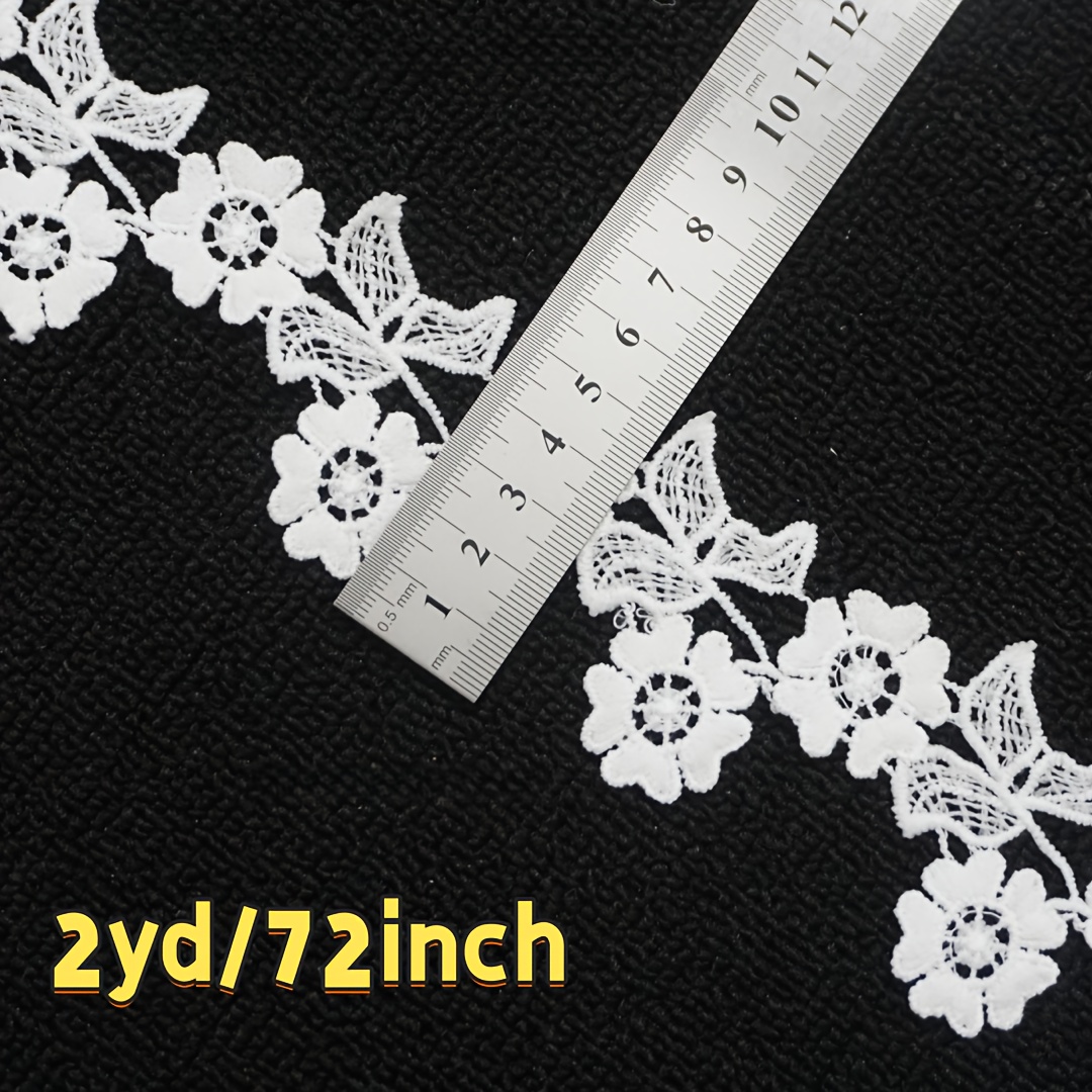 E-shop Eine Rolle Vintage Blumen Stickerei Spitze, für Hochzeitskleider und Brautparty Deko. Ideal für handgenähte Zusätze wie Pulloverkragen und