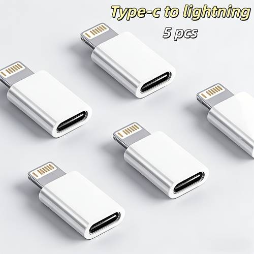 confezione da 5 adattatori type-c a lightning, convertitore di ricarica , adattatore di ricarica usb-c a lightning per iphone 16/15/14/13/12/11/pro max/x/8/7/plus/ipad