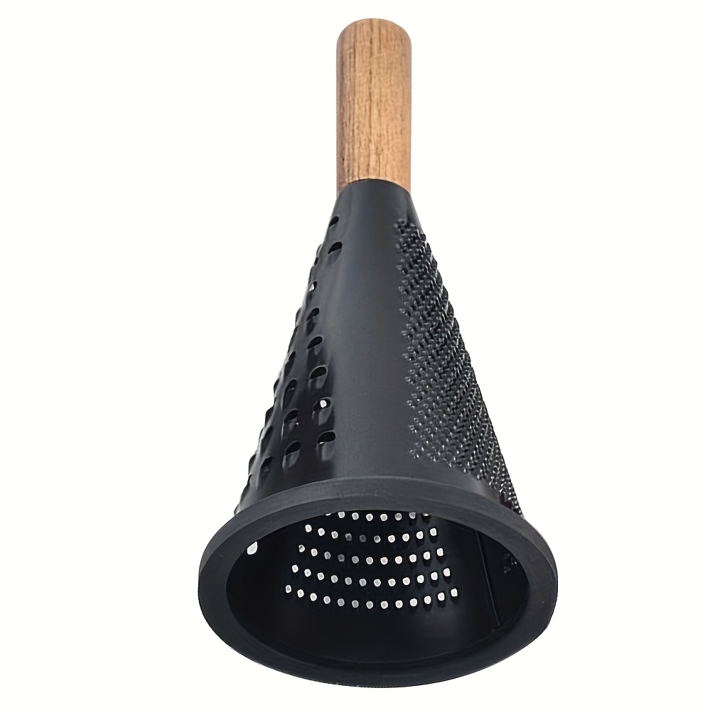 Black Cone Stainless Steel Grater Kitchen Melon Vegetable Cutter Wooden Handle Cone Grater