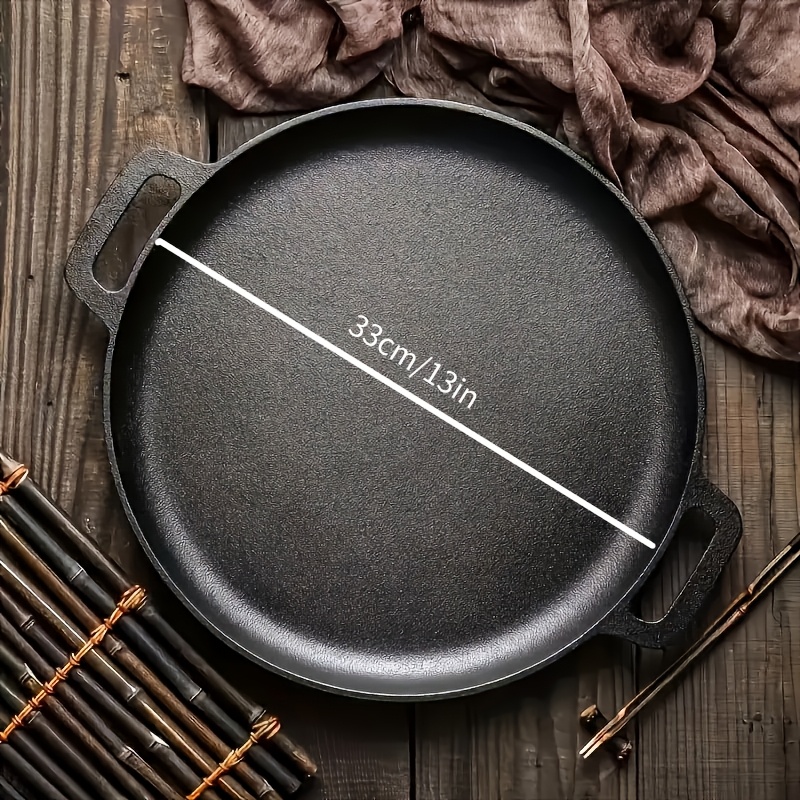 TEMU Sartén de hierro fundido versátil - para pizzas, parrillas y panqueques - Compatible con los estufas, al y cocinas domésticas