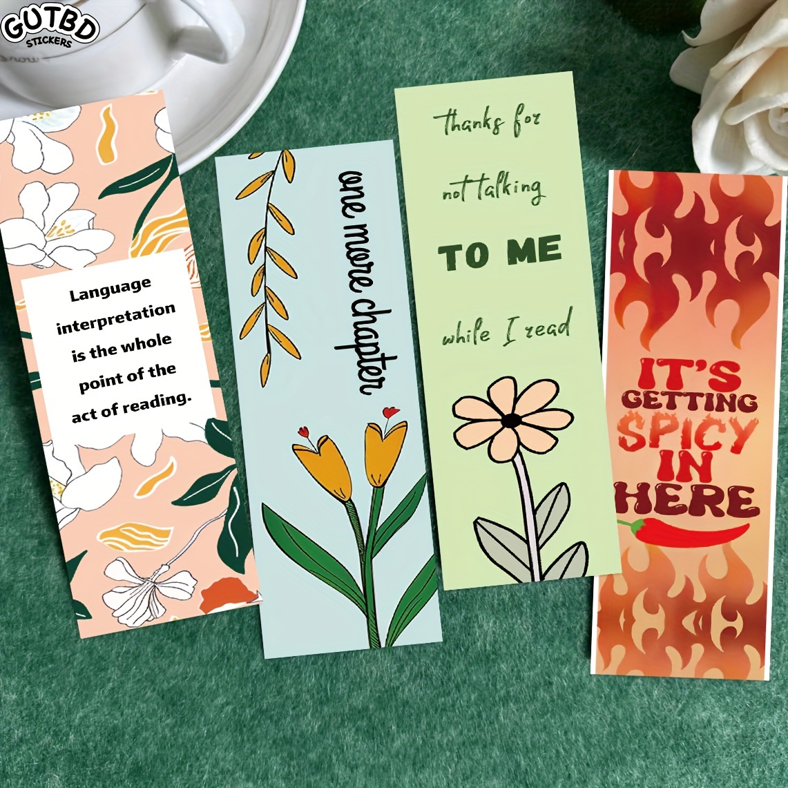 

Gutbd Set Of 30 Floral And Inspirational Quotes Bookmarks – English Language, Paper Book Page Markers, Reading Accessories For , Students, And Teachers Stationery Gifts