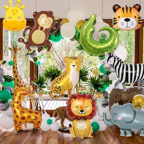 9 foil balloons animals xxl elephant balloon forest animals giraffe helium balloons jungle crocodile zebra monkey giant balloon forest animals balloons for children school supplies back to school first day of school