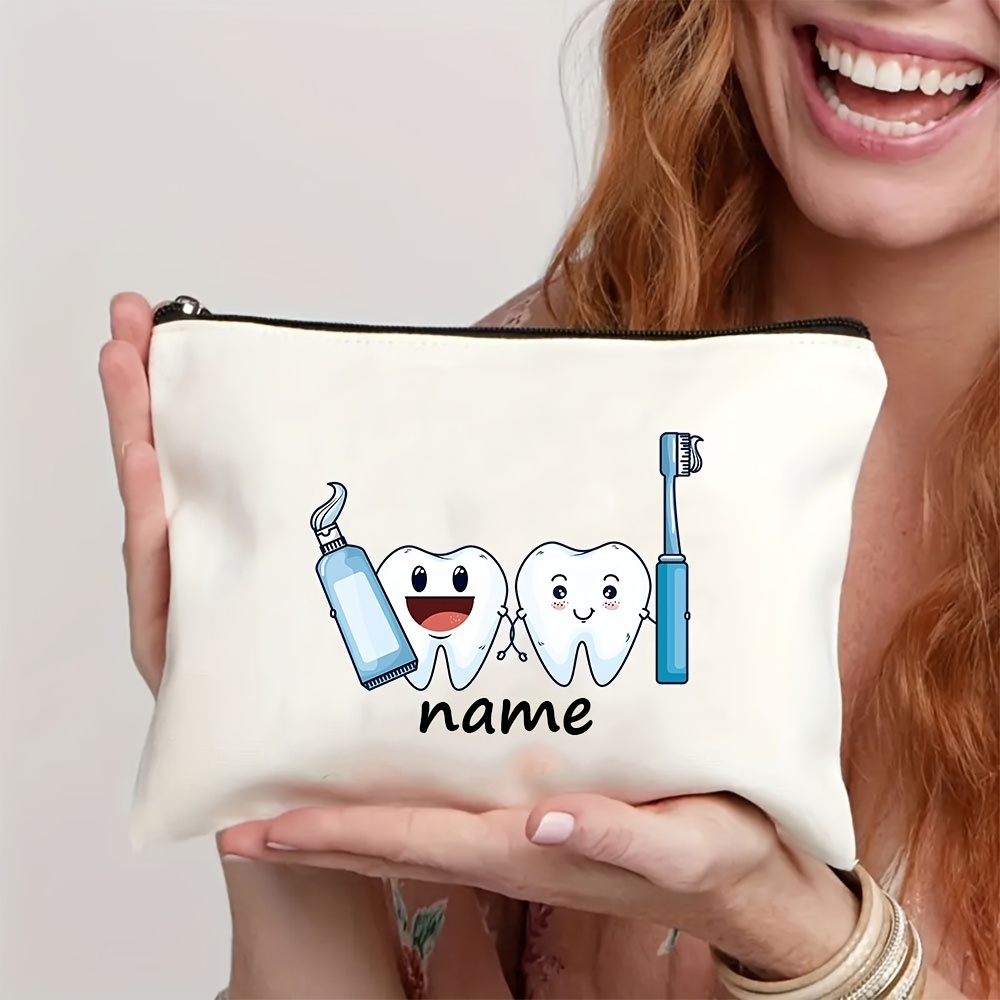 TEMU Una sola pieza, artístico personalizado, una bolsa de almacenamiento para el cuidado dental con una impresión de dental. para y mejores , es