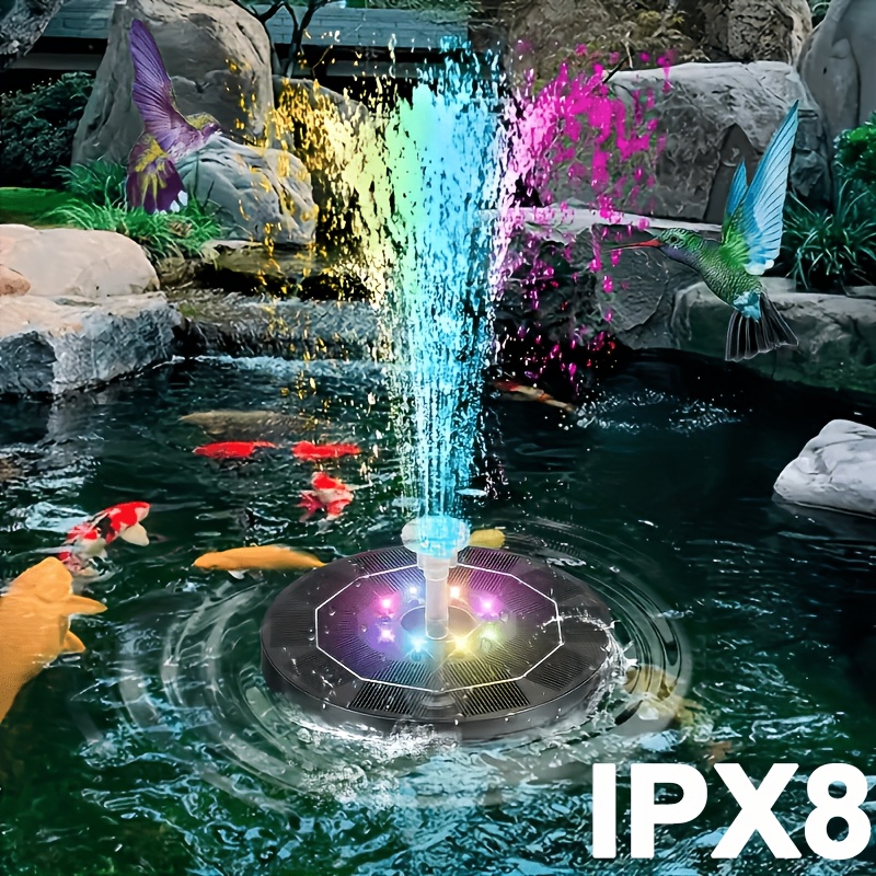 item picture 1w 3 5w solar water fountain solar fountain for bird bath solar fountain pump outdoor solar bird bath fountains solar fountain water pump with lights for bird bath pond for swimming   in residential   ipx8