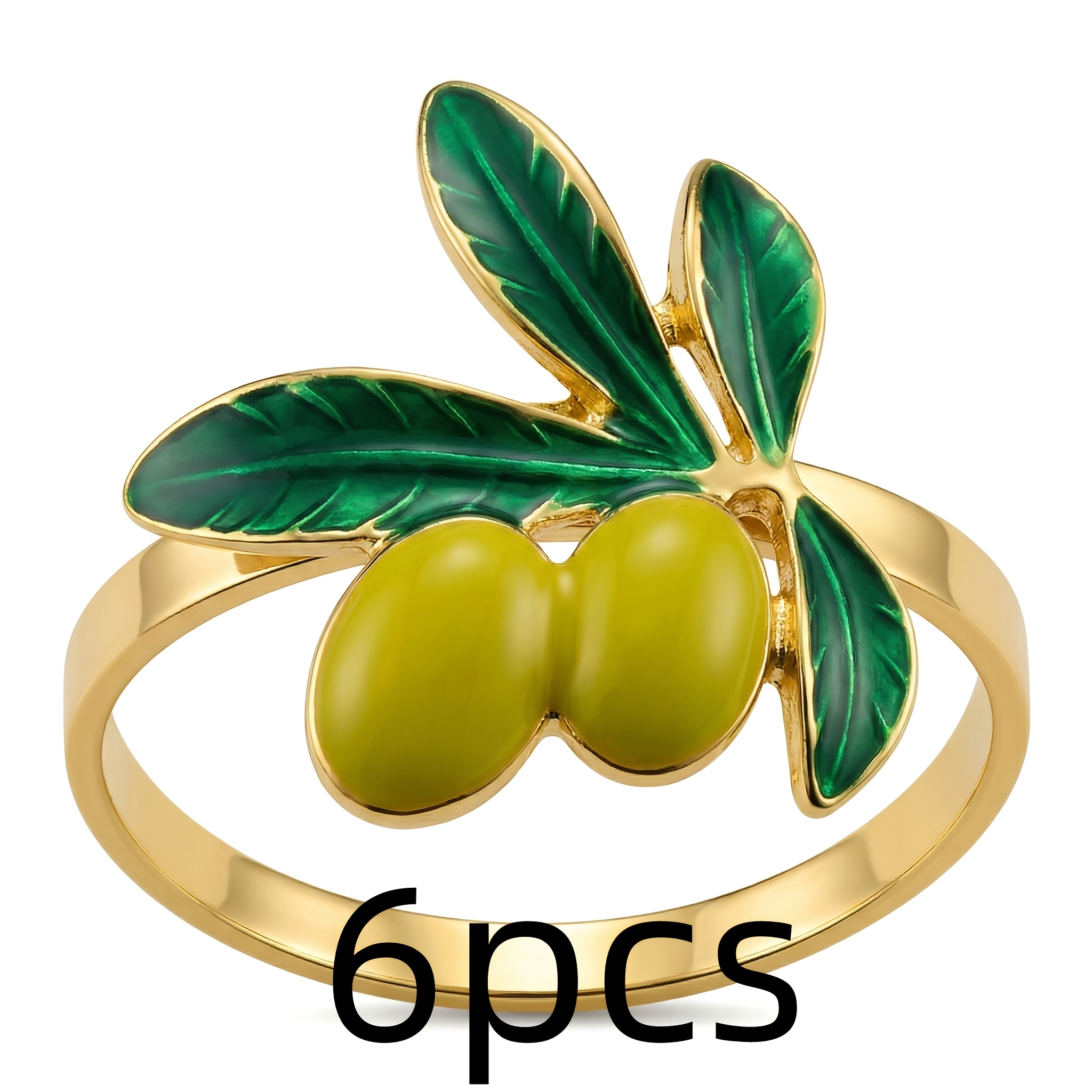 TEMU Juego de 6 anillos para servilleta de limón , exquisitos adornos de mesa al por mayor
