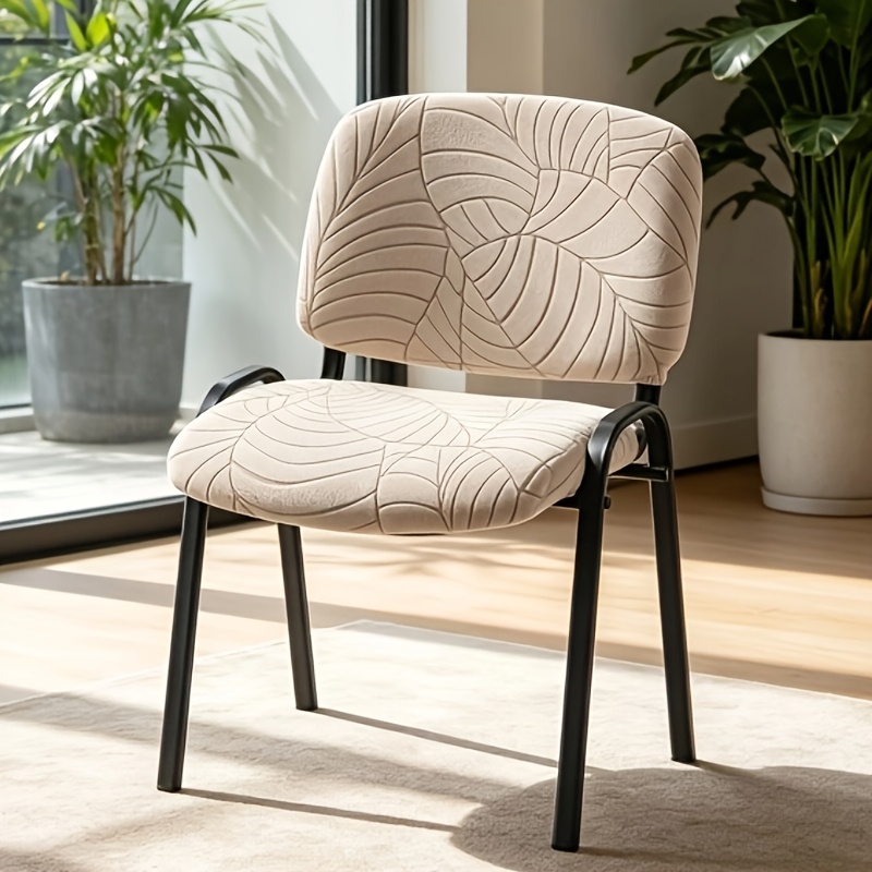 TEMU Solid Color Jacquard Full-coverage Four-season Folding Chair Covers Removable And Rotatable Split Chair Covers Suitable For Study Rooms