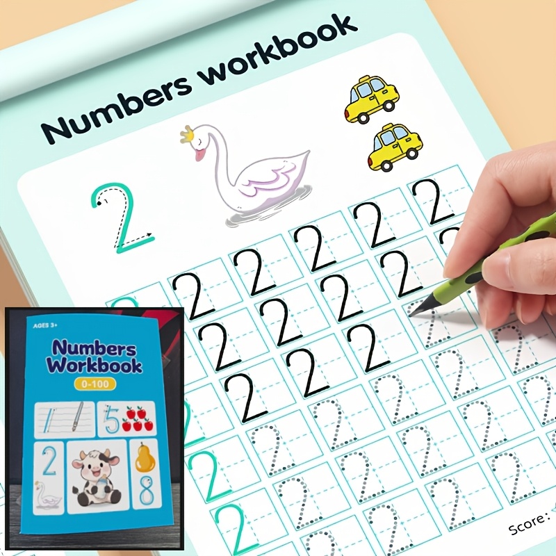 48 Pages Numbers 0-100 Practice Book, Handwriting Practice Book, Math Learning Copybook, Creative Coloring Adventure, Math For Homework, Writing Skills, Back To School Supplies, Easter, Christmas Gift