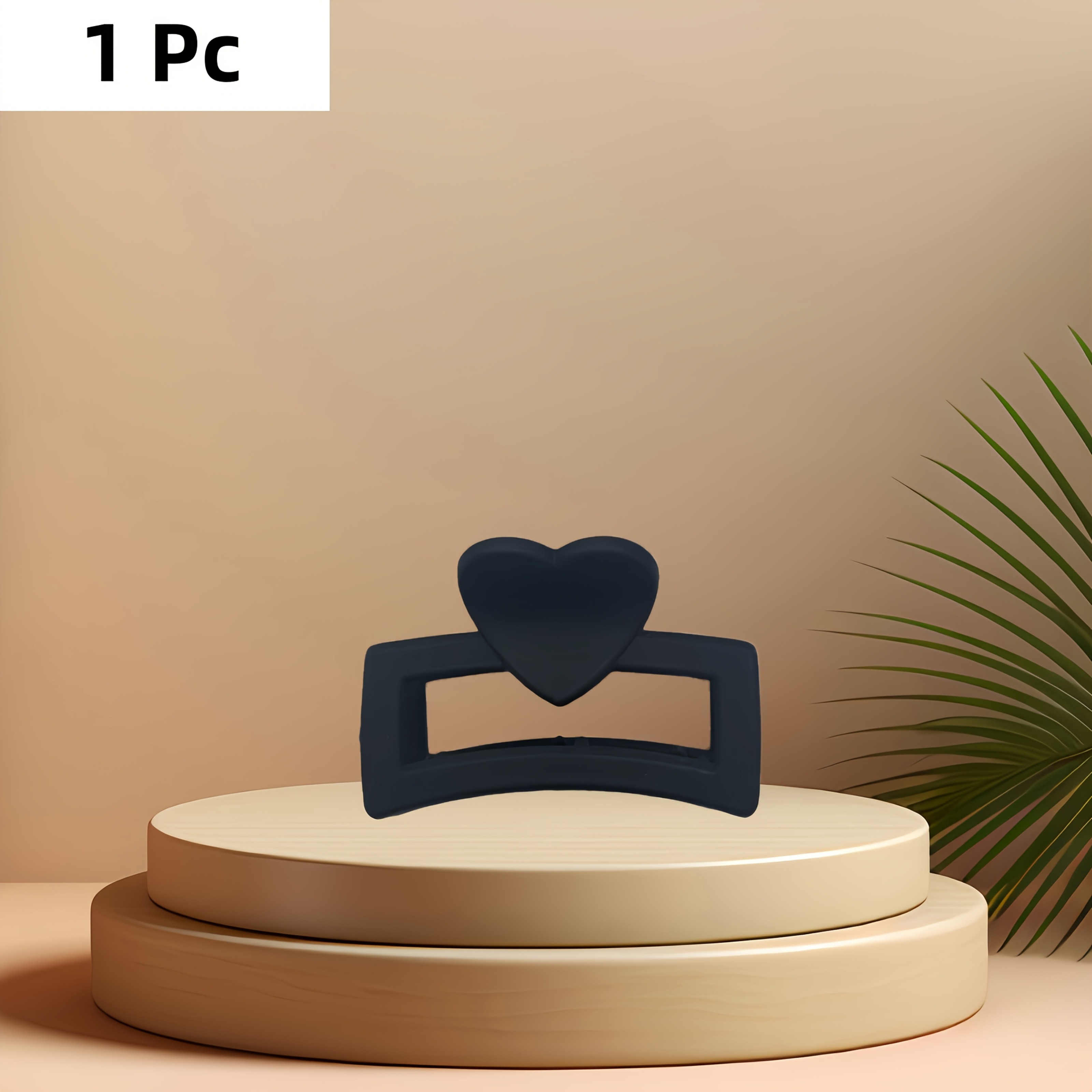 TEMU 1/3/6pcs Black Matte Heart-shaped Rectangular Hair Clips, Easy And Elegant Hair Clips, Easy To Carry, Suitable For Daily Commuting And Office