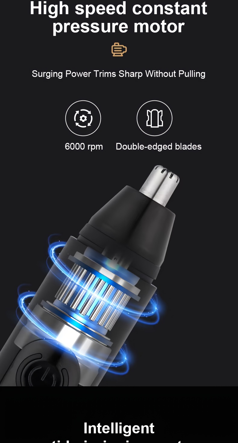   rechargeable nose and ear hair trimmer usb powered easy to clean double   blade suitable for men and women long   Product details 3