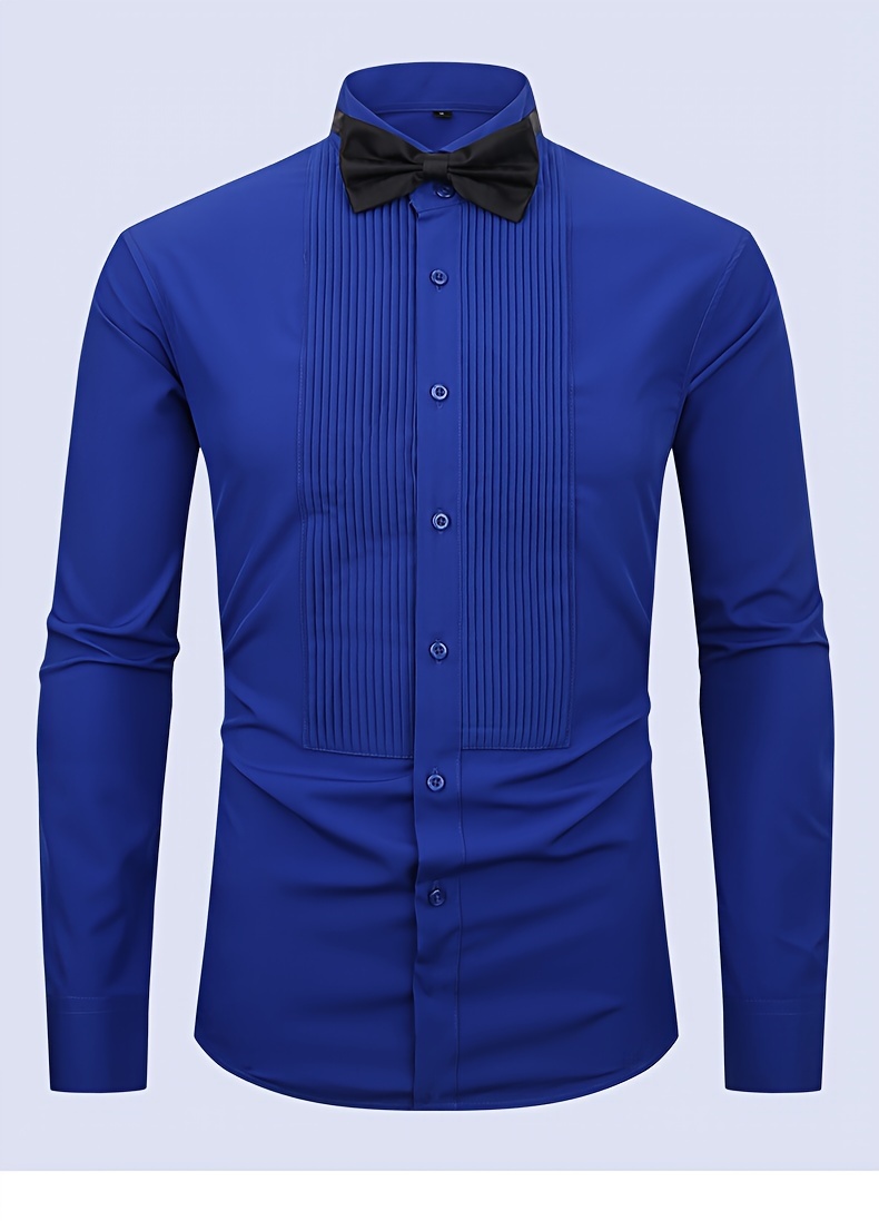 Men's Tuxedo Shirt Mature Style Swallowtail Collar Formal - Temu South ...