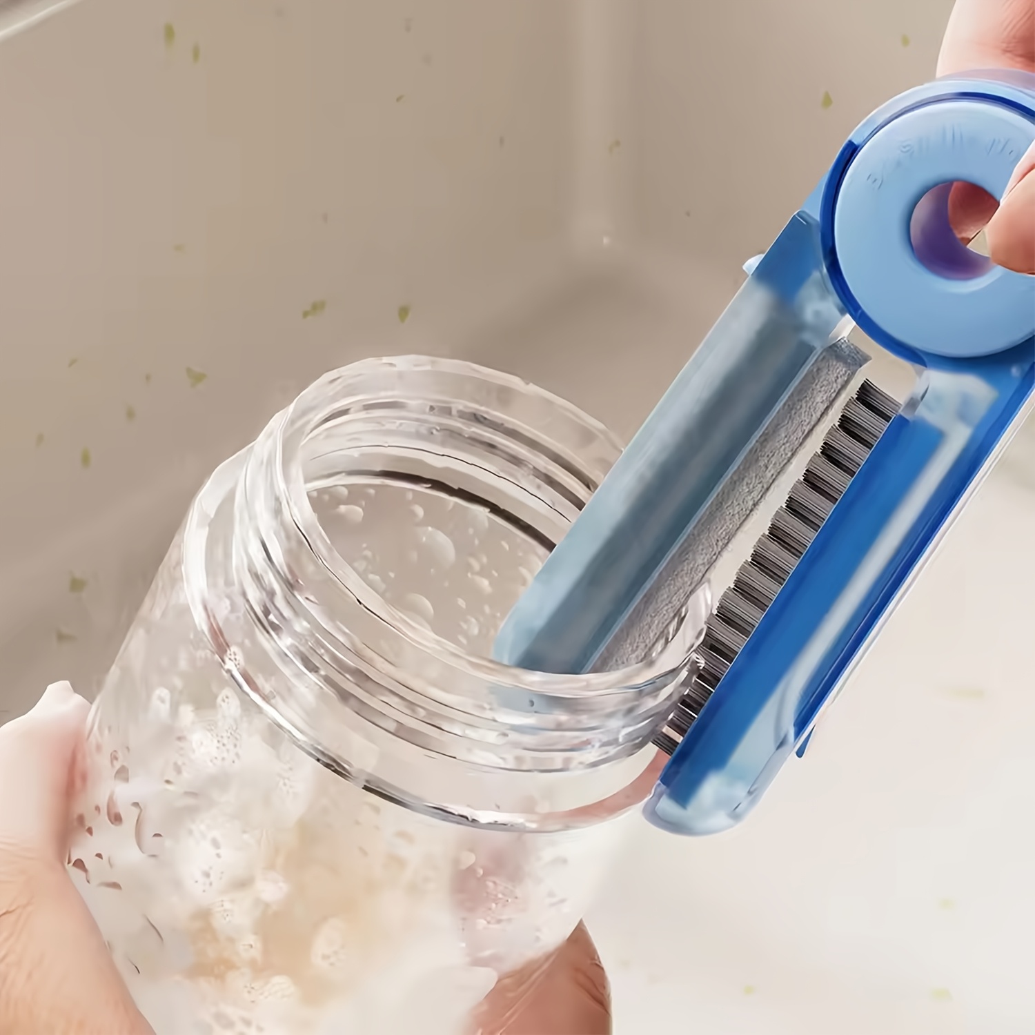 Juego de cepillos de limpieza de vasos mejorados de 6 piezas, juego de cepillos para botellas de agua cuatro en uno, cepillo para botellas de agua de mango largo para limpiar y lavar, adecuado para limpiar botellas de agua de cuello estrecho, botellas de agua deportivas, tazas de café, tazas de vidrio, termos, etc.