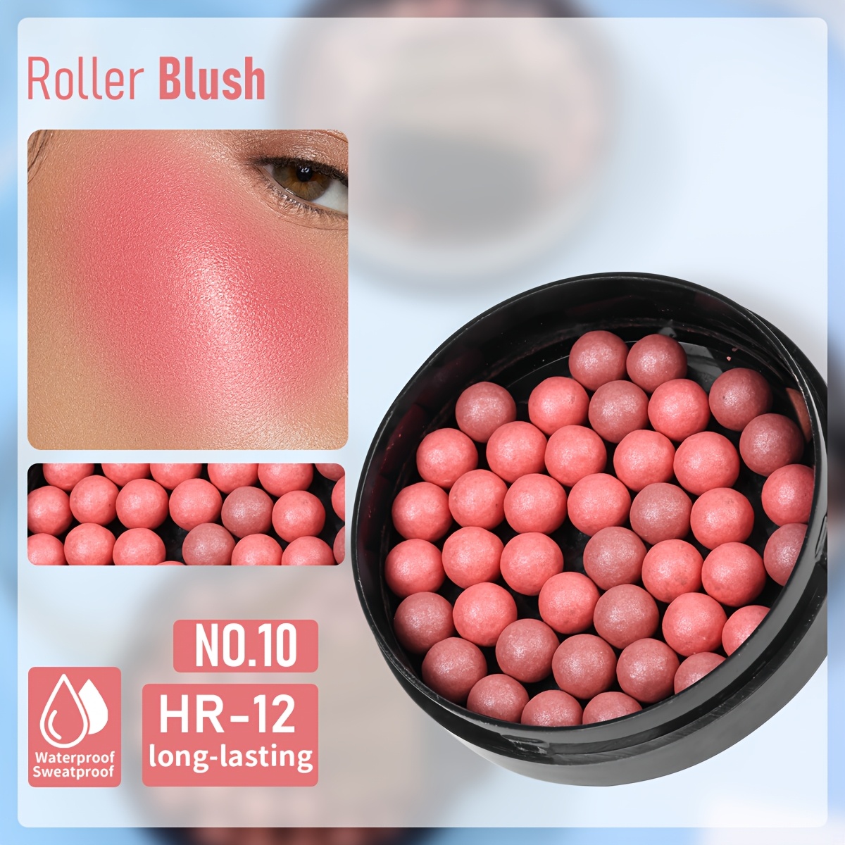 Image of Roller Blush - Rich Texture. Glossy And Matte. With A Brush. -dimensional And . Suitable For Daily, Leisure, Shopping, Selfies, Stage, Evening Makeup, And Holiday Makeup