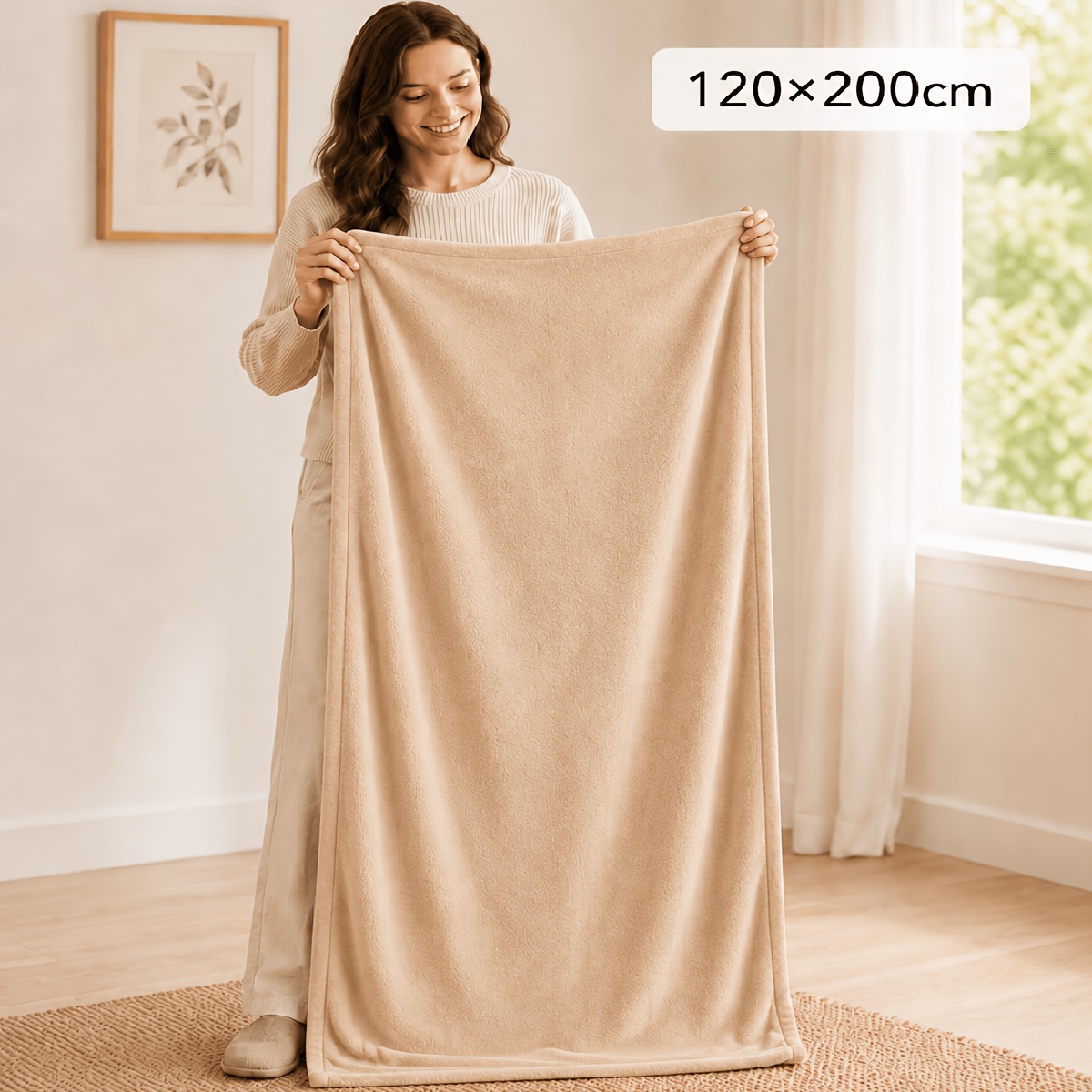 TEMU Solid Dyeing Blanket 1pc/1pc Spring And Summer Decor Decor Living Room Daily Claim Valentine's Day Mother's To School Summer Lightweight Autumn