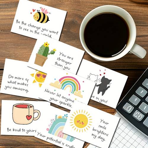 90pcs inspirational affirmation cards with colorful motivational quotes whimsical illustrations for birthdays halloween employee appreciation co worker gifts no electricity needed encouragement tools positive quotes cards inspirational gifts