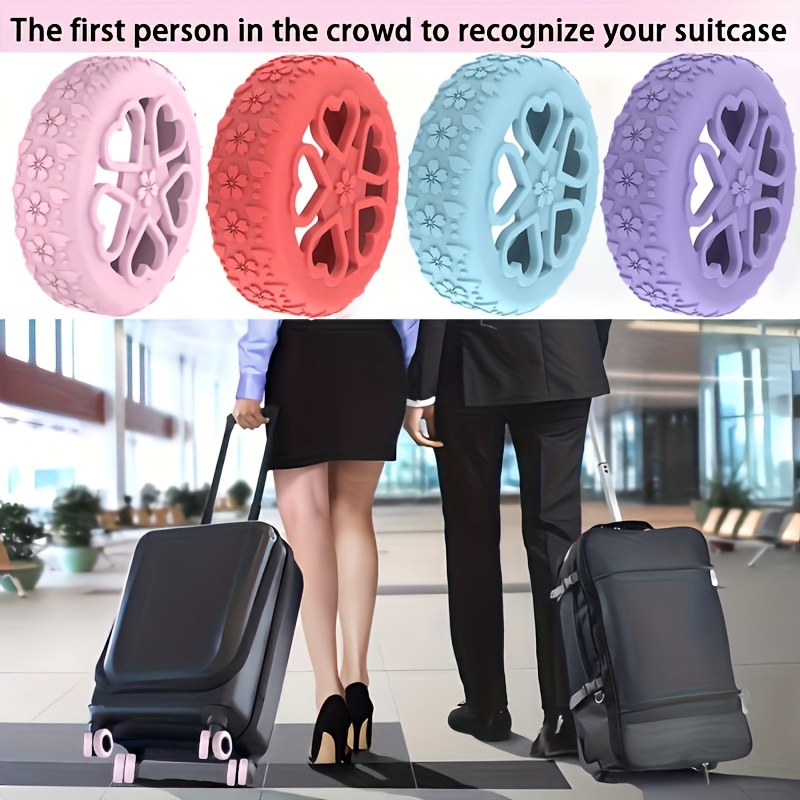 

4-pack Silicone Luggage Wheel Covers, Trolley Suitcase Protectors, Anti-scratch Universal Fit For Travel Accessories