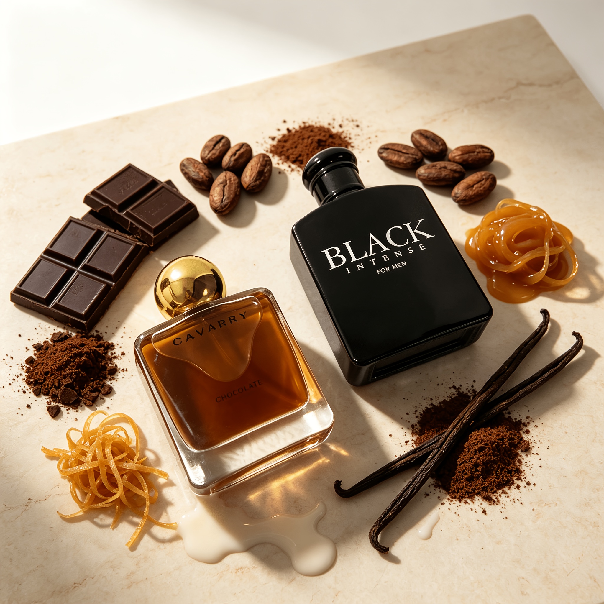Image of 2pcs Men's 100ml And 50ml Edt Perfume Gift Set. Long-lasting Chocolate And Coffee Scent. Ideal For Business And Office Wear. Premium Niche Alternative To . Perfect Gift For Clients, Seniors, And