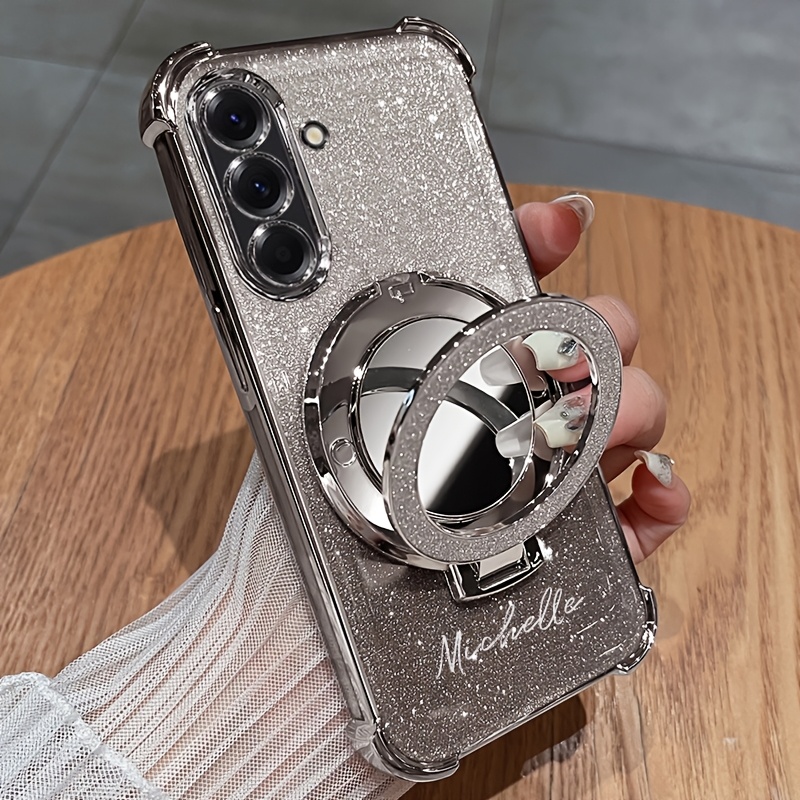 E-shop Handyhülle - Benutzerdefinierte DIY Namenshülle mit Glitzer, glänzendem Spiegel-Style für Galaxy A56 5G A55 A36 A26 5G