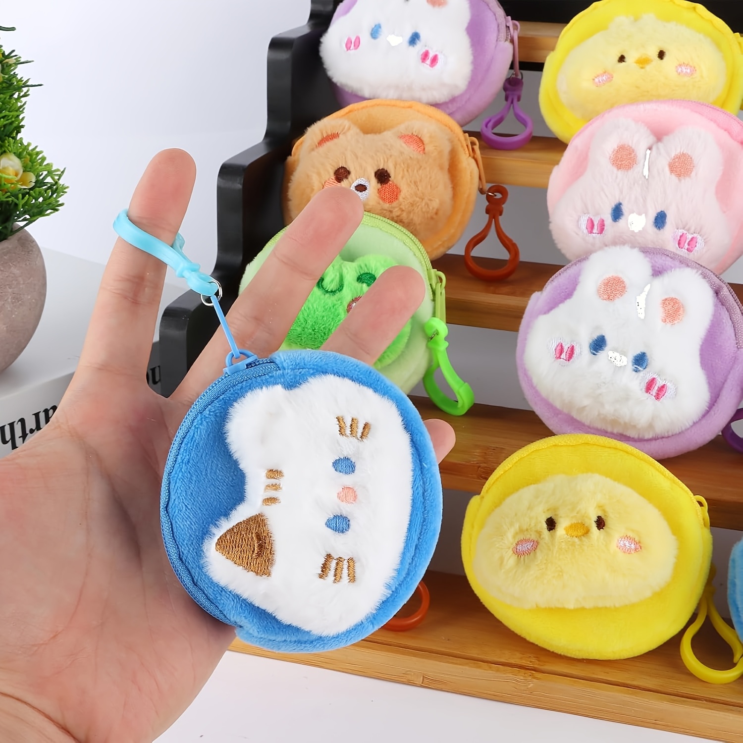 TEMU 6pcs Cute Women' Purses, Soft Plush Coin Bags, Mini Wallets, Special Women' Purses For Thanksgiving, Halloween, And Christmas Gift Exchanges