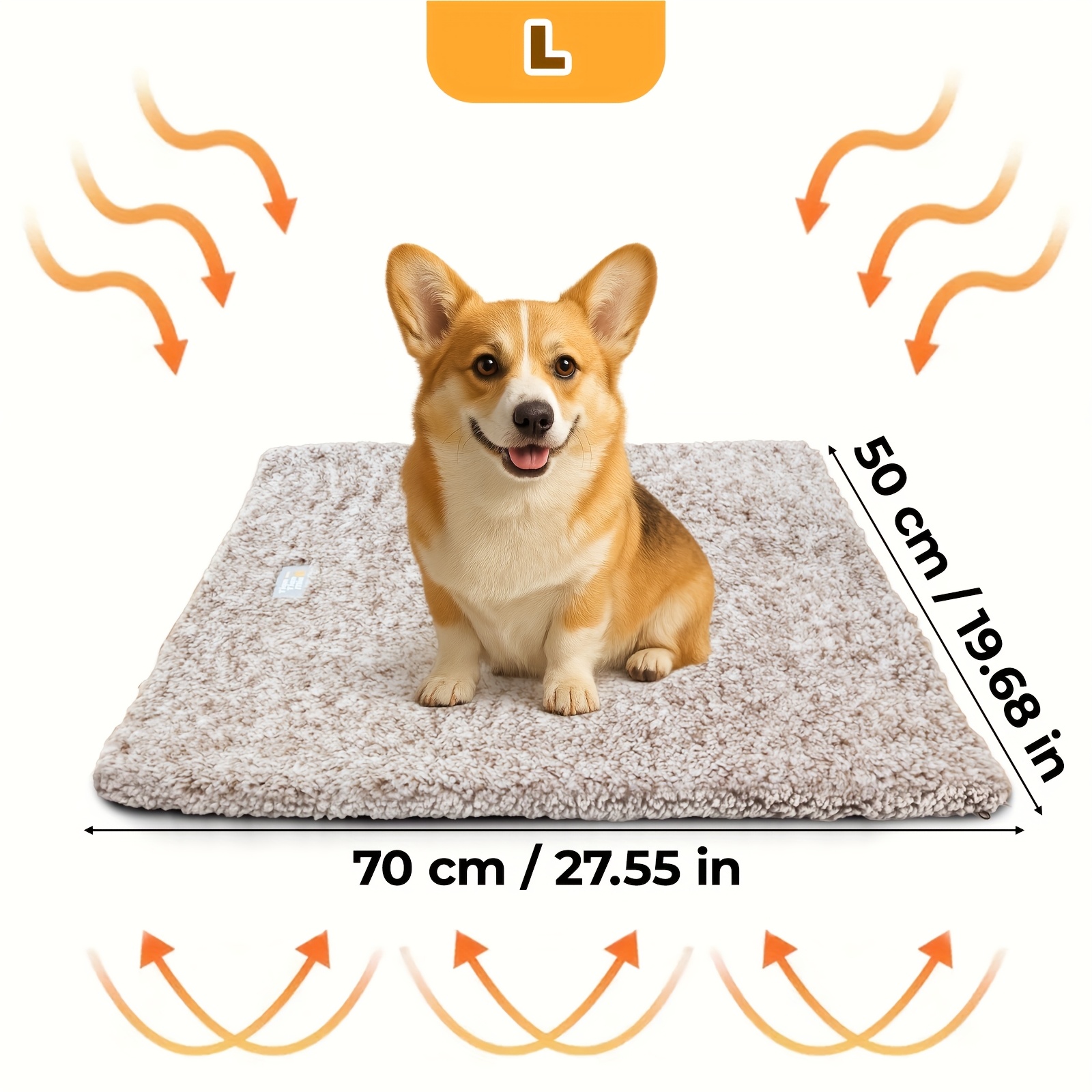 TEMU Self Warming Pet Mat, Extra Warm Thickened Pad, Washable, Non-slip Mat, For Small Dogs And Cats, Thermal Bed For Indoor/outdoor Use, Small Dog