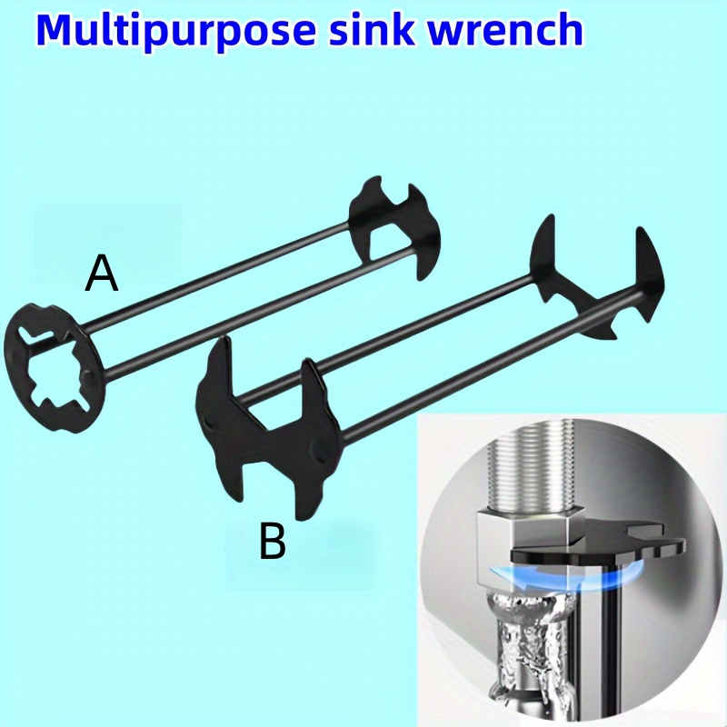 

Versatile Bathroom Sink Installation & Repair Wrench - Alloy, Industrial-grade Tool For Faucet & Valve Disassembly