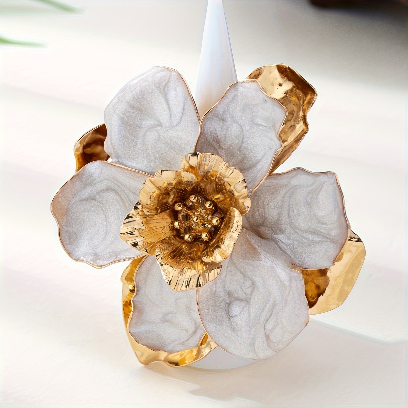 Geometric Minimalist Oil Drop Flower Ring for Women
