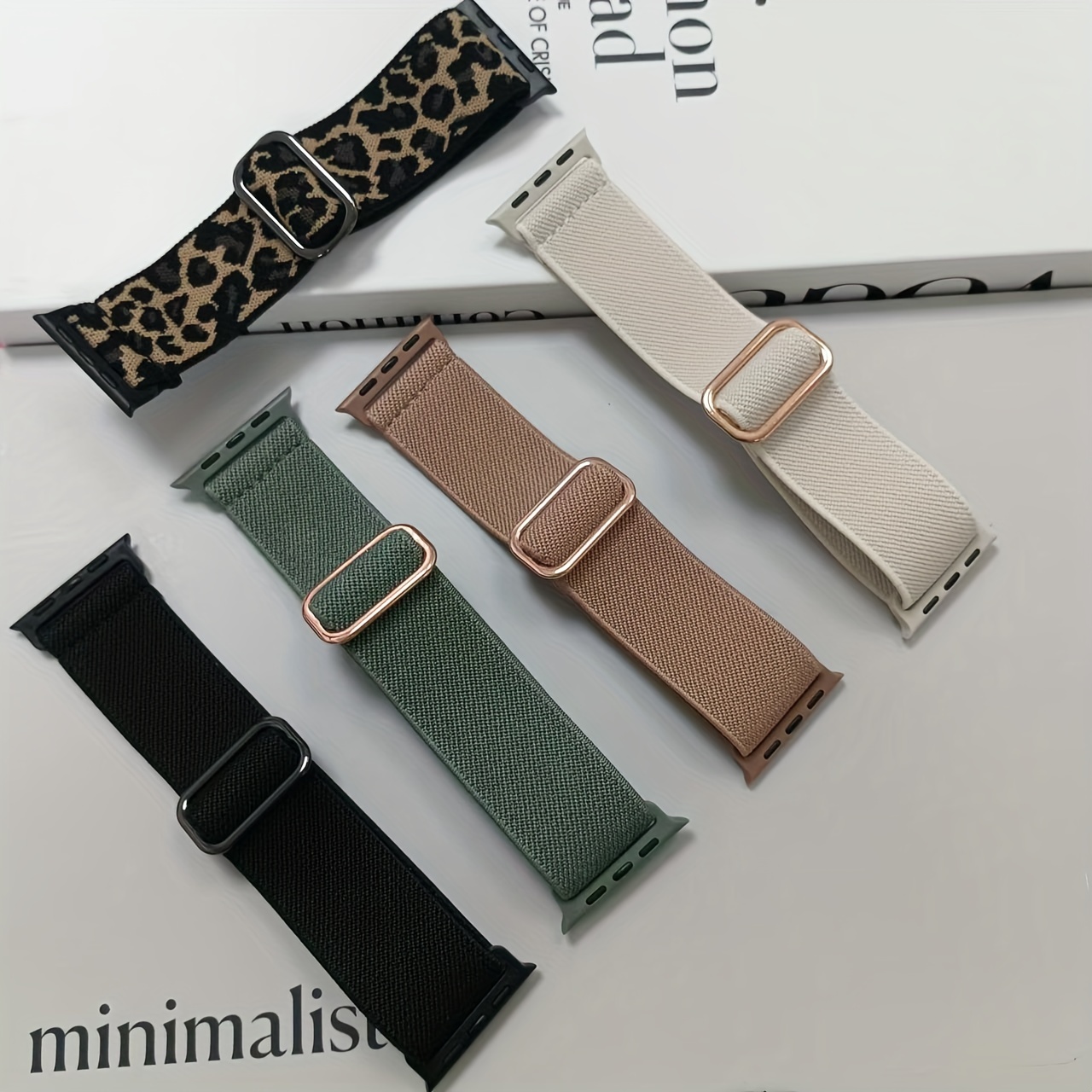 Image of 5pcs Soft Nylon Elastic Bands For Watch - Fits 38mm To 49mm,, Compatible With Series Se/10/9/8/7/6/5/4/3/2 & Ultra Models, Ultra 2, 46mm 45mm 44mm 42mm 41mm 40mm