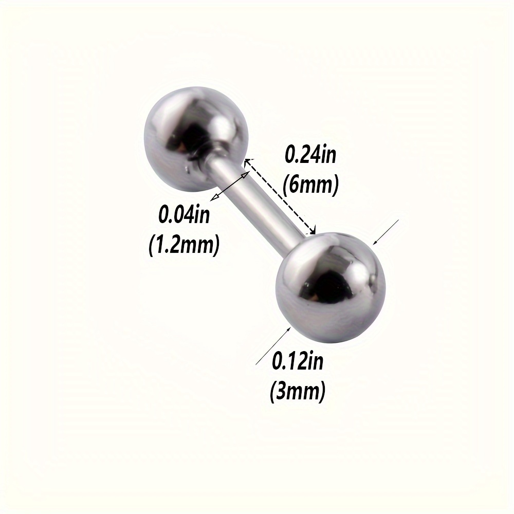 10pcs Stainless Steel Minimalist Ear Piercing Studs, Daily Wear