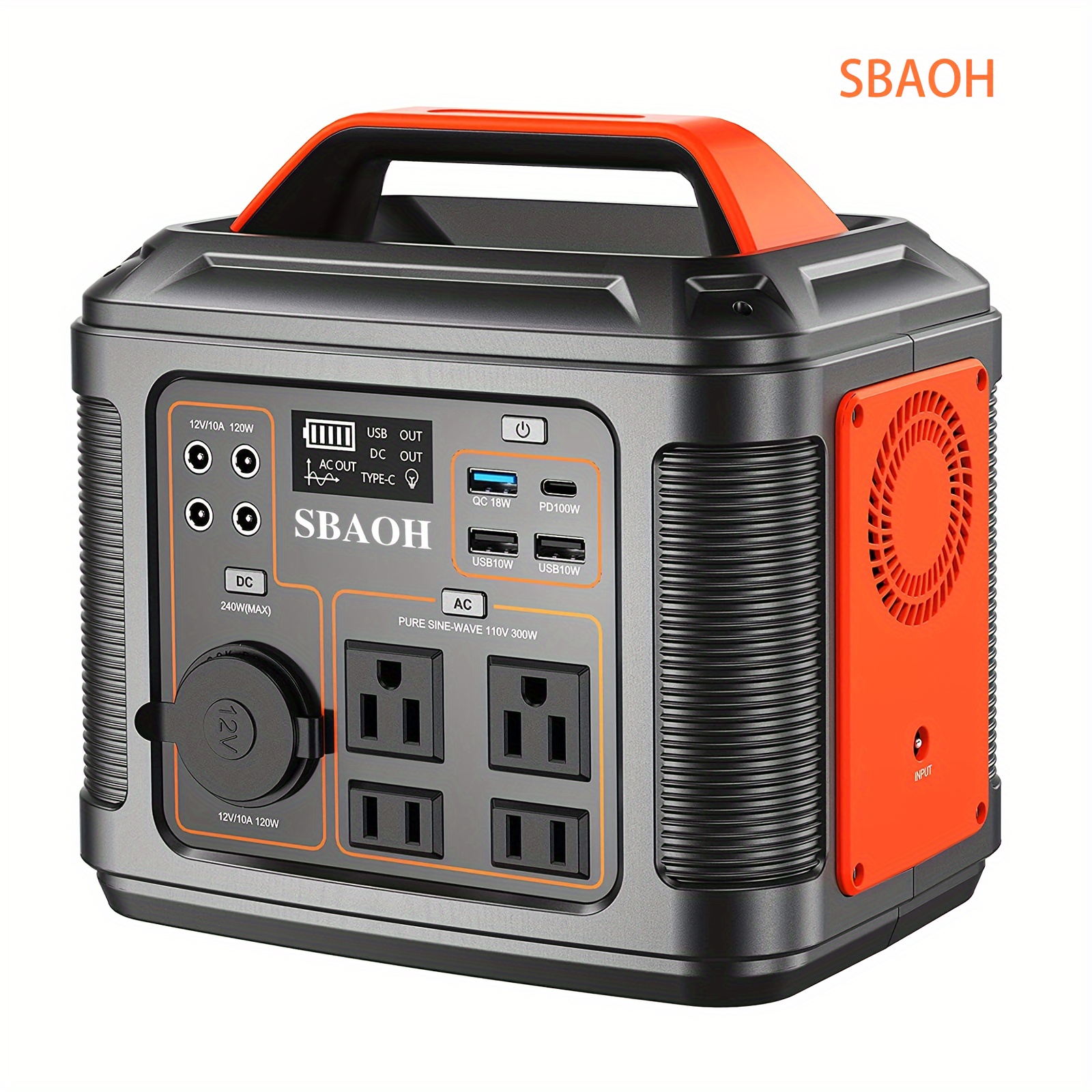 SBAOH Portable Power Station, 300W 296Wh Power Supply Quick Charge/110V AC Outlets/DC Ports And LED Flashlight. Portable Generator for Outdoor Camping, Traveling, Hunting And Power Outages
